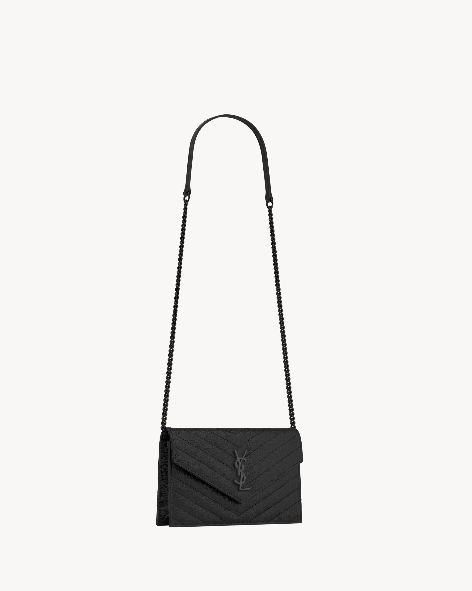 CASSANDRE ENVELOPE CHAIN WALLET IN GRAIN DE POUDRE LEATHER Product Image