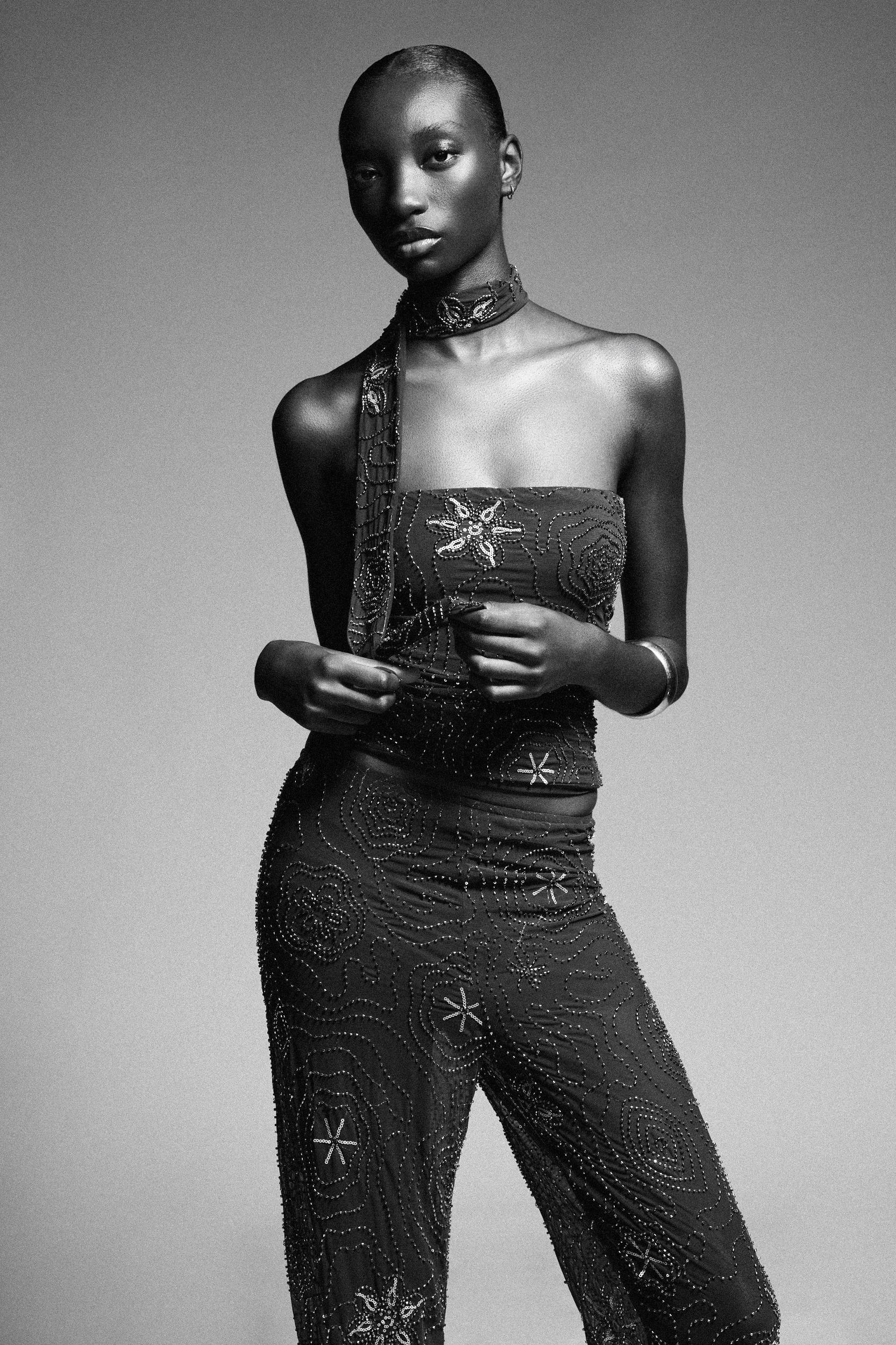 BEADED SCARF TOP Product Image