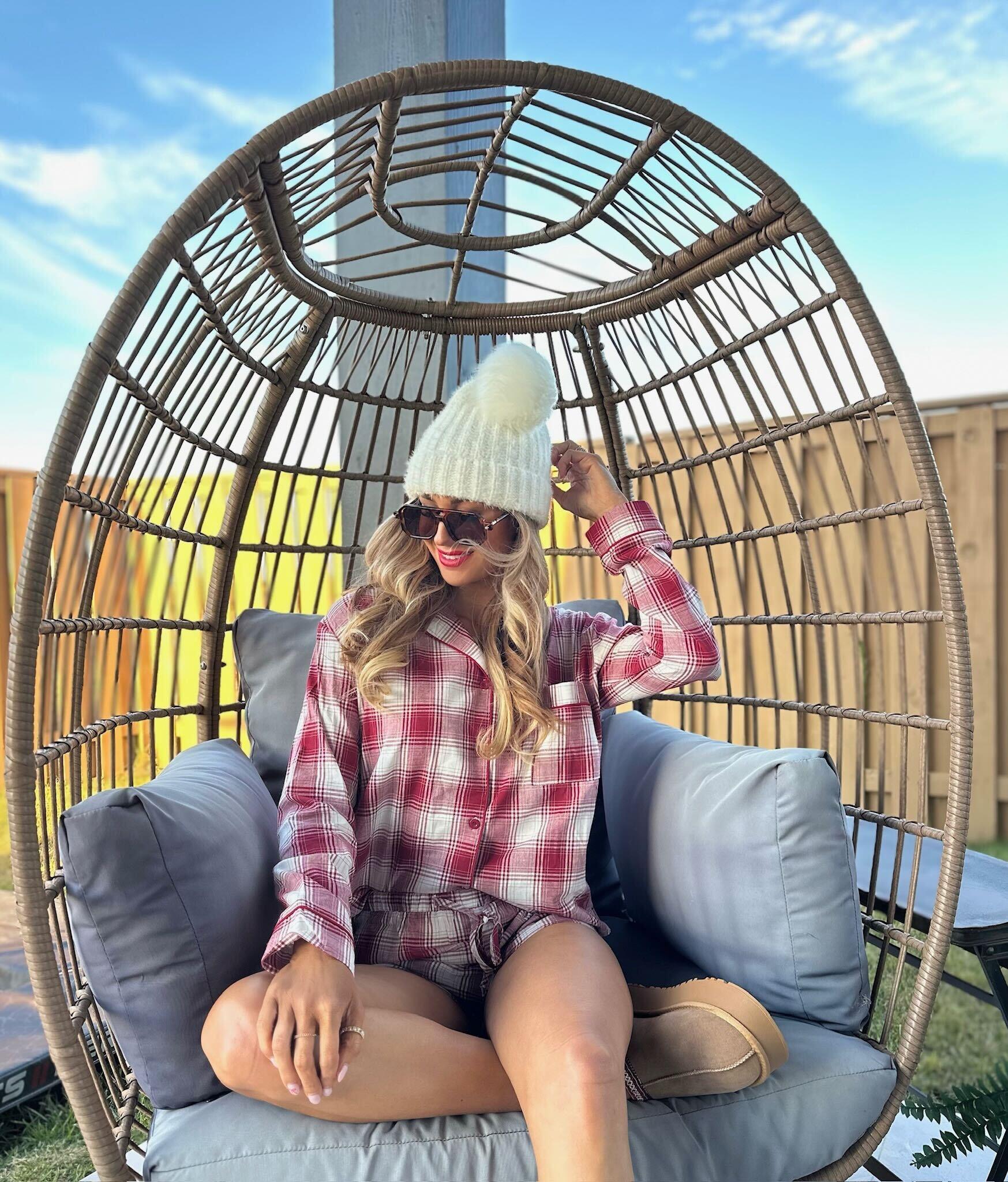 Waking Up Red Plaid Shirt & Shorts Set - FINAL SALE Female Product Image