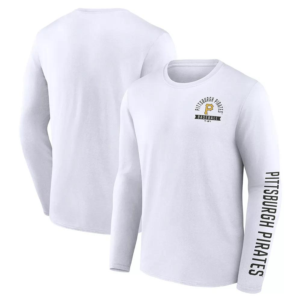 Men's Fanatics White Pittsburgh Pirates Press Box Long Sleeve T-Shirt,  Product Image