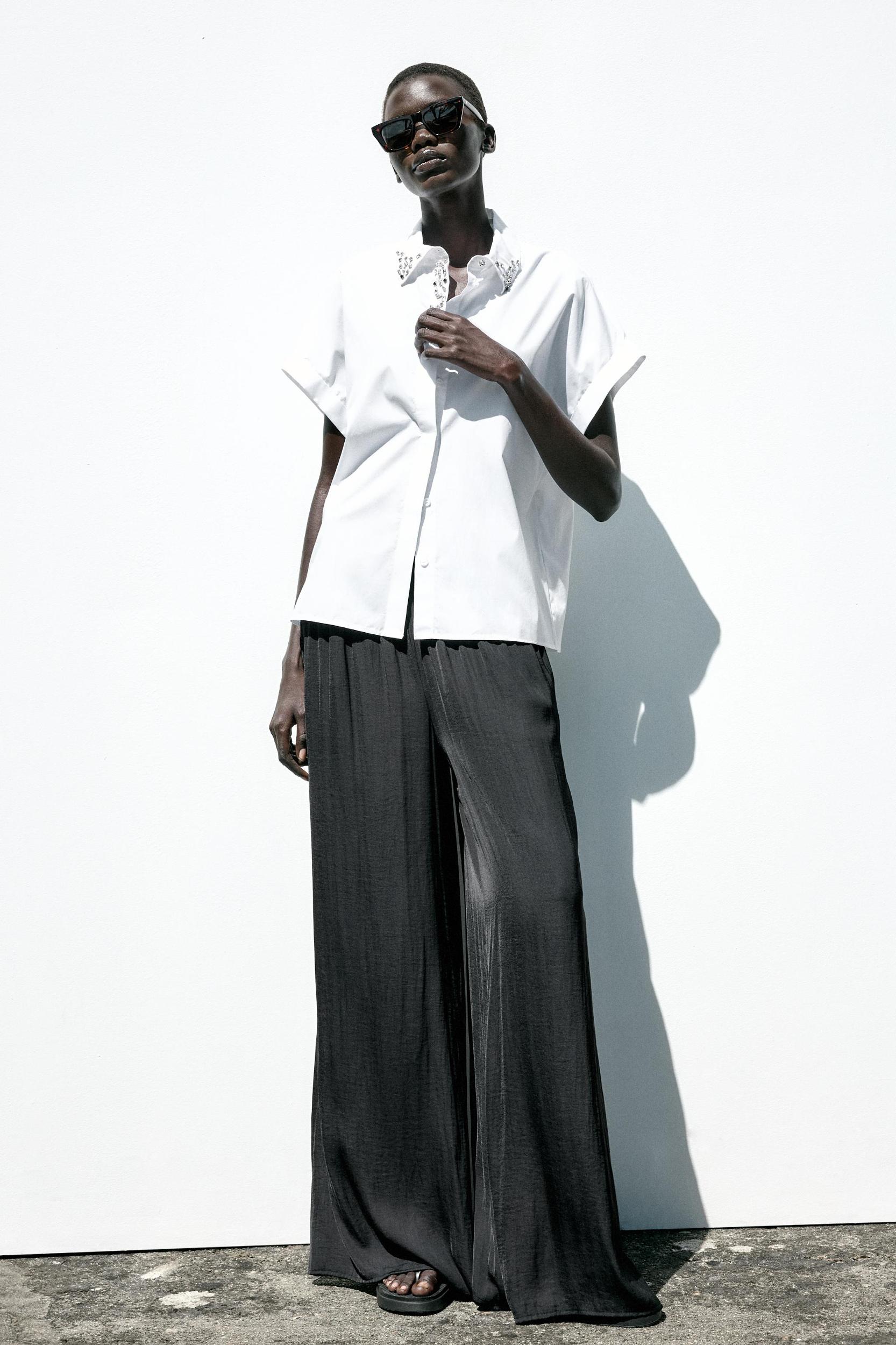 JEWEL COLLAR POPLIN SHIRT Product Image