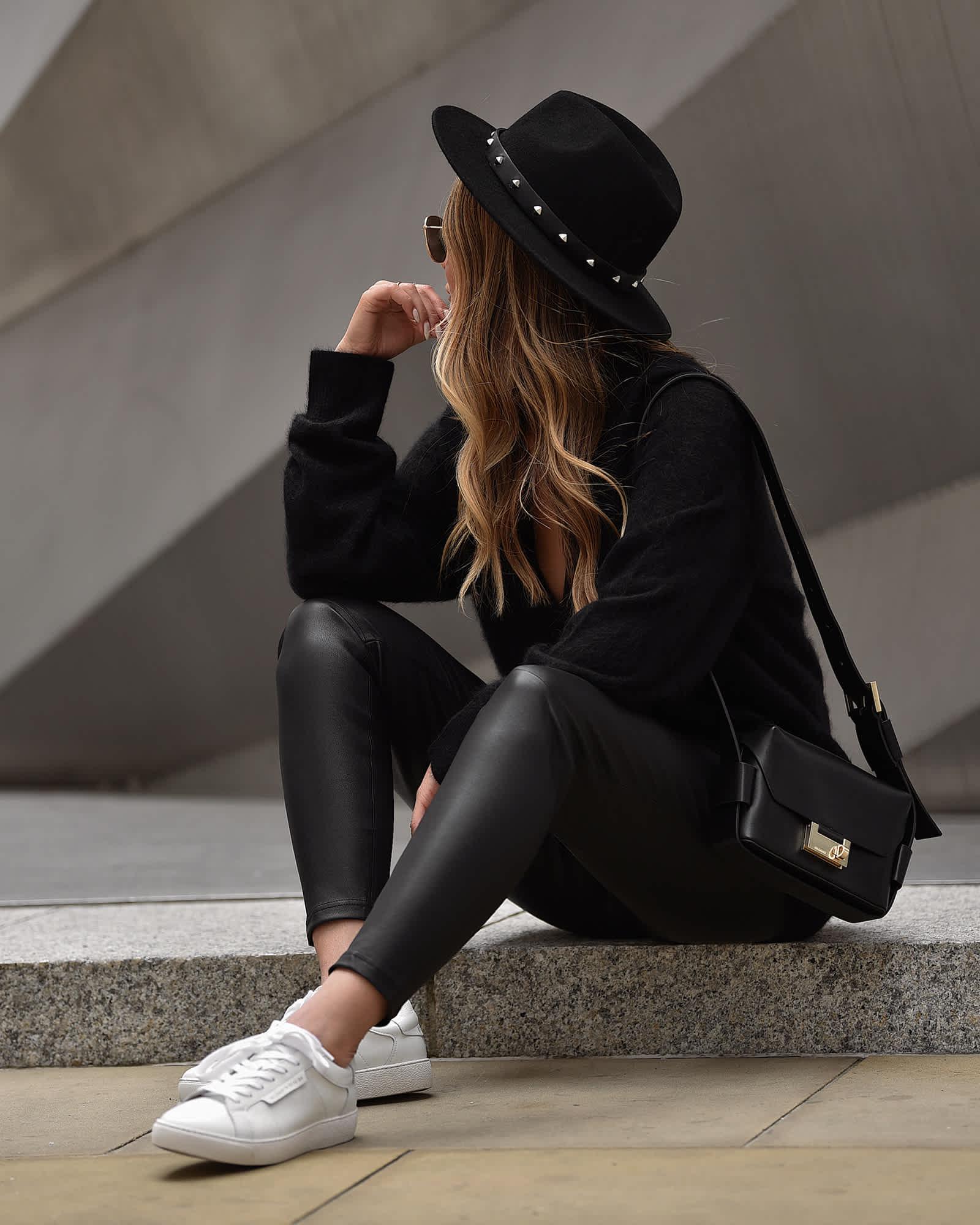 Cora Leather Look High-Rise Leggings Black | ALLSAINTS US Product Image