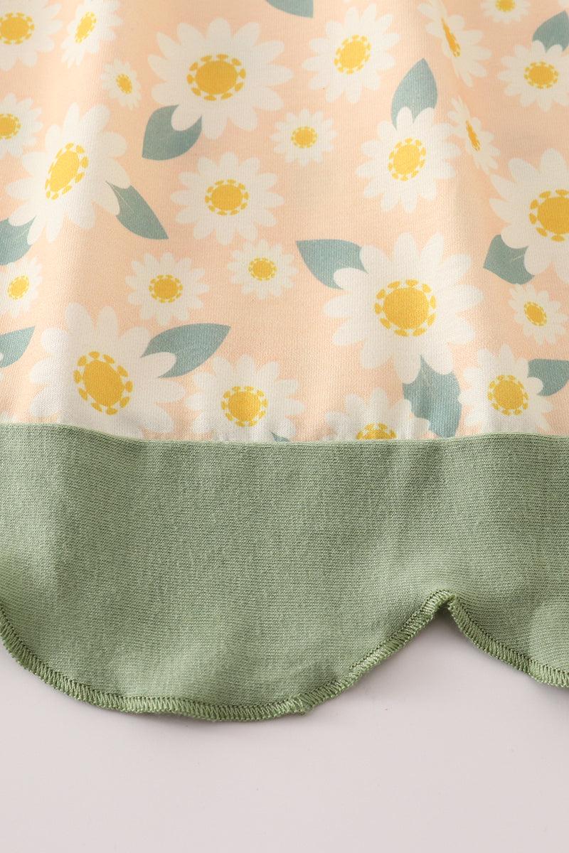 Yellow floral lace dress Product Image