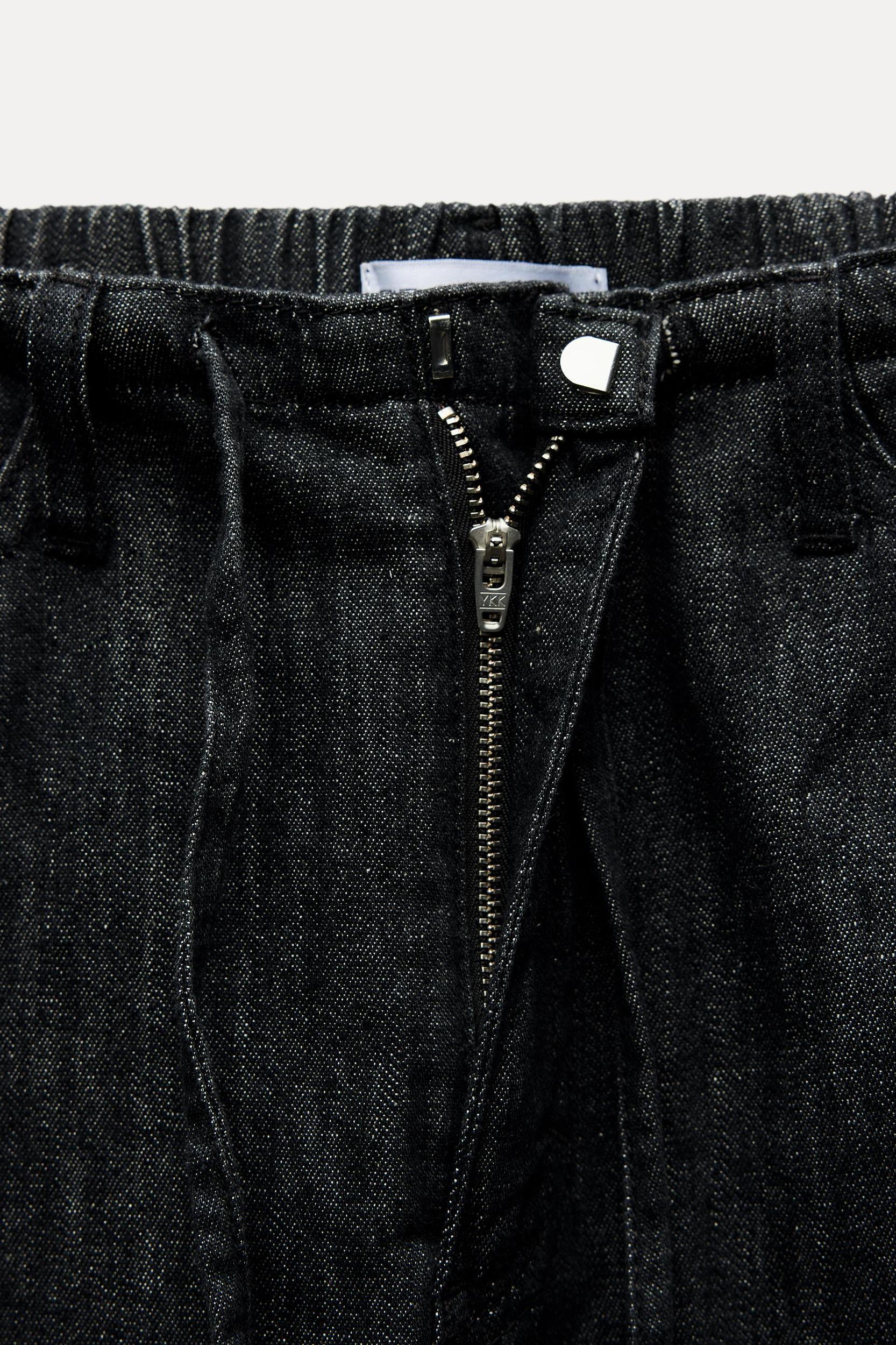 DENIM-EFFECT PAJAMA PANTS Product Image