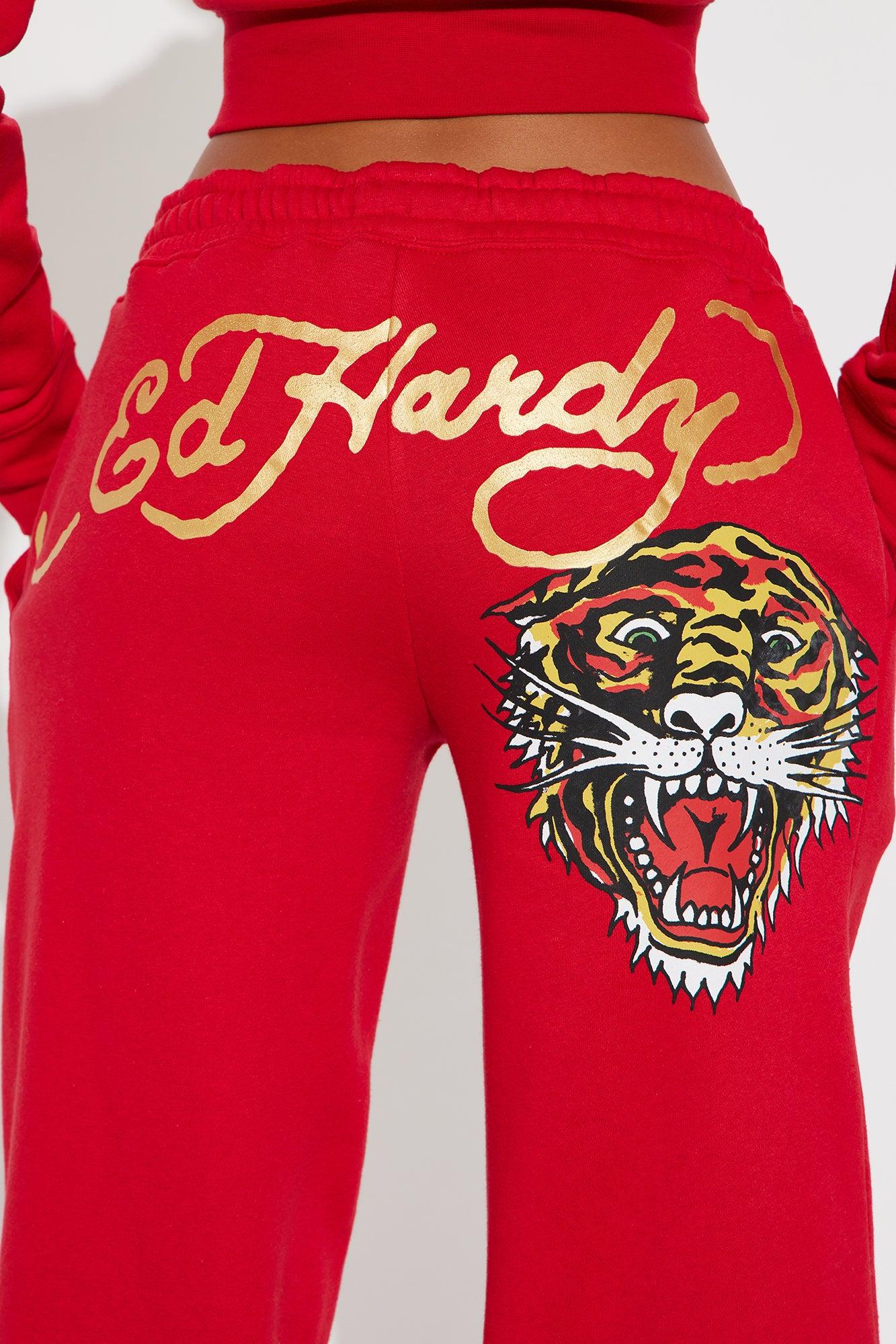 Ed Hardy Tiger Pant Set - Red Product Image