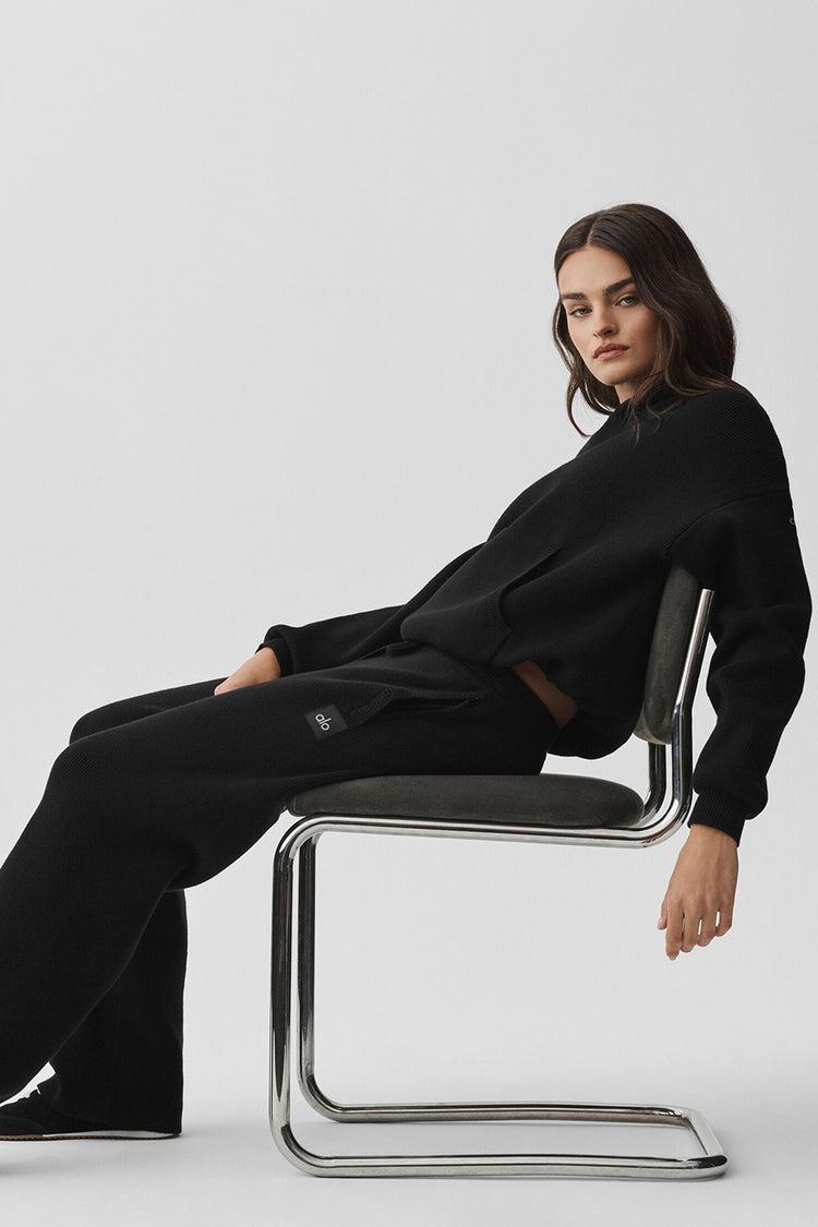 Scholar Straight Leg Sweatpant - Black Product Image