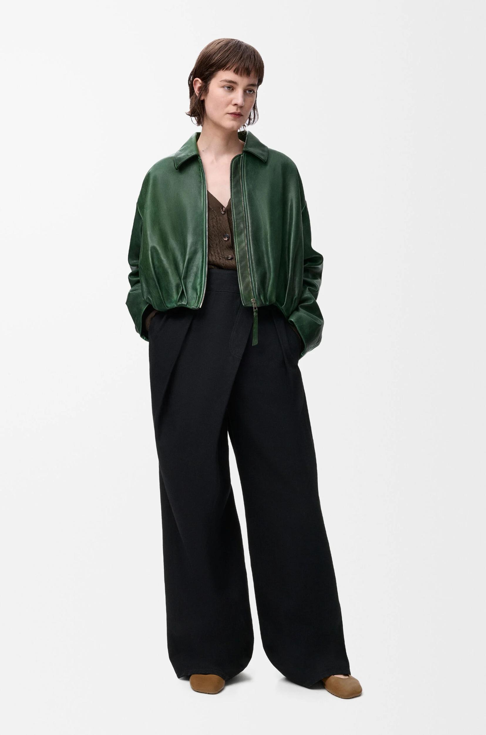 Draped jacket in nappa lambskin Product Image