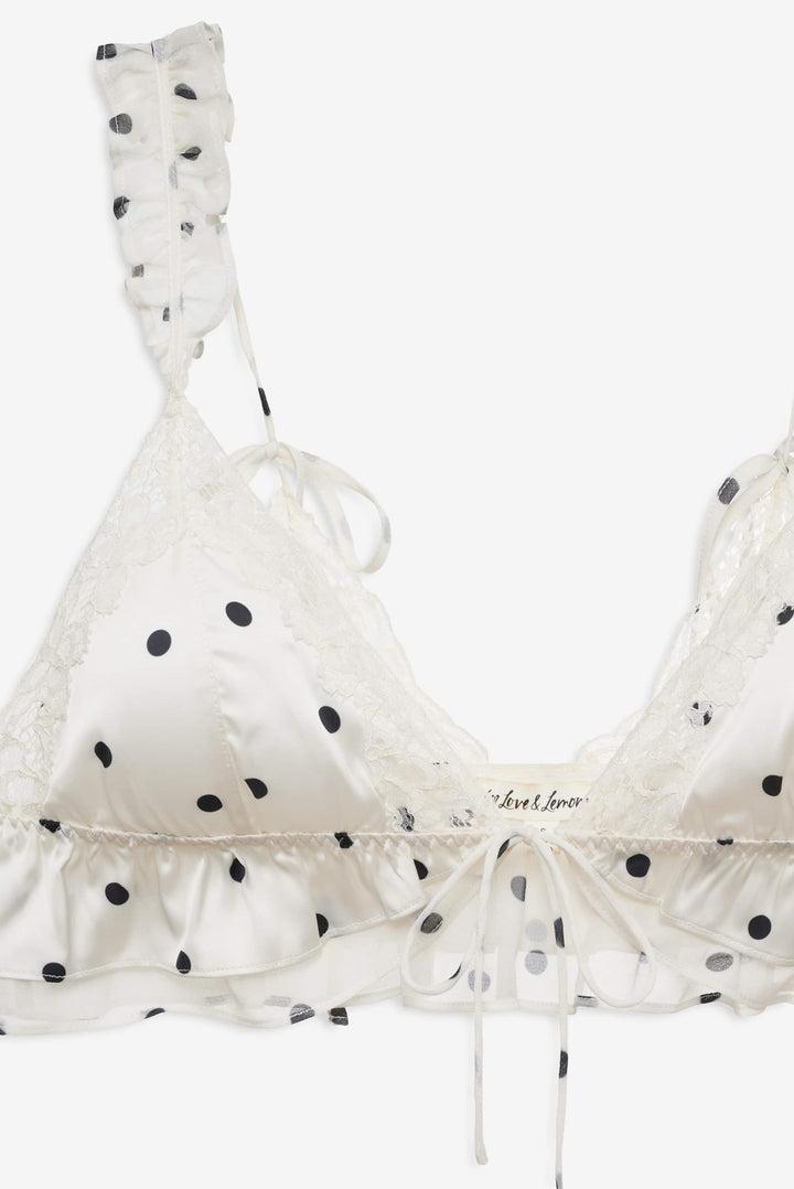 Butterfly Lace Ruffle Bralette — Cream Product Image