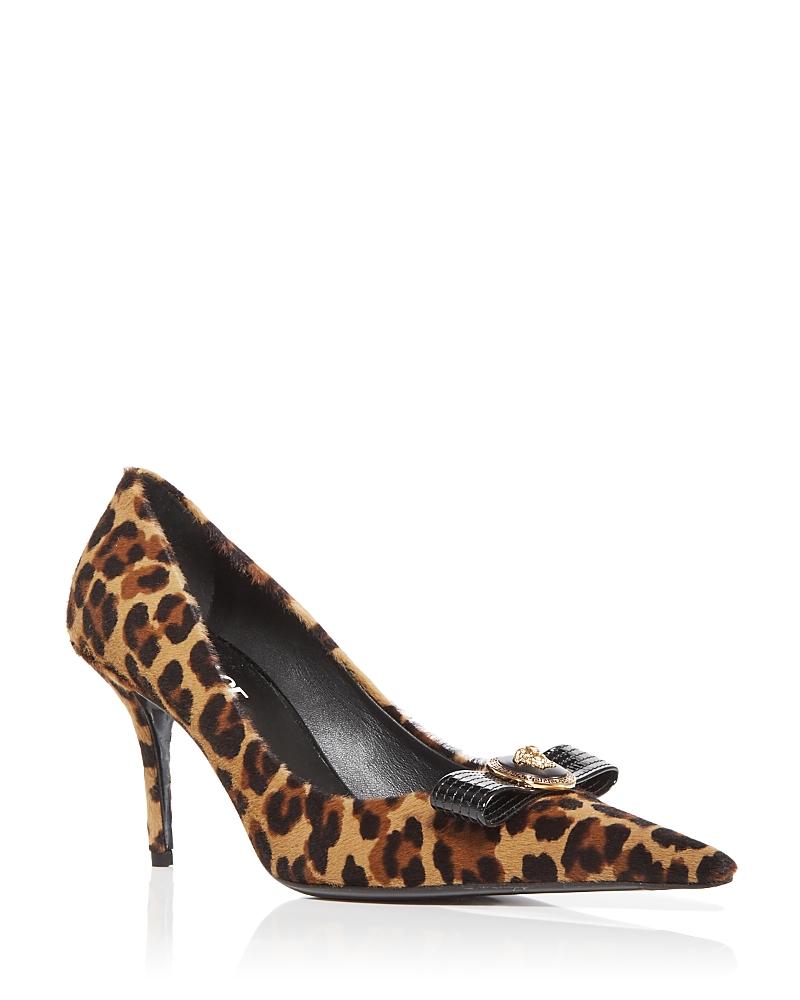 Womens Gianni 100MM Leopard Calf Hair Pumps Product Image