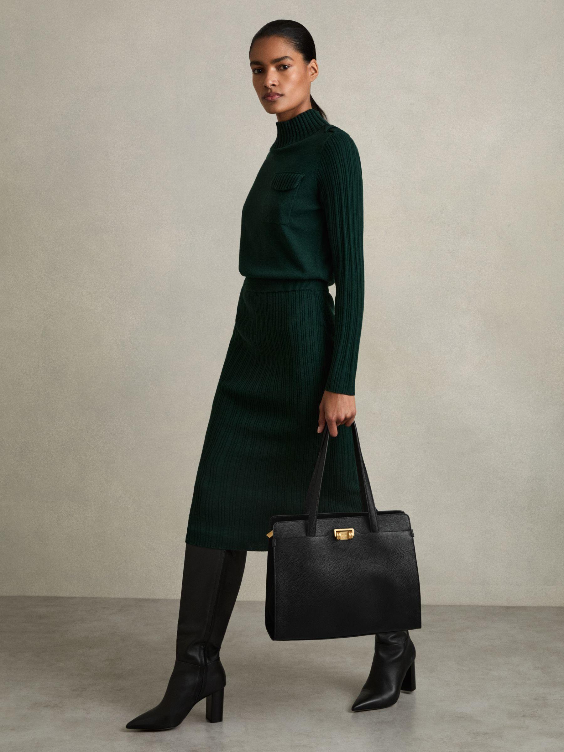 Grained Leather Tote Bag in Black Product Image