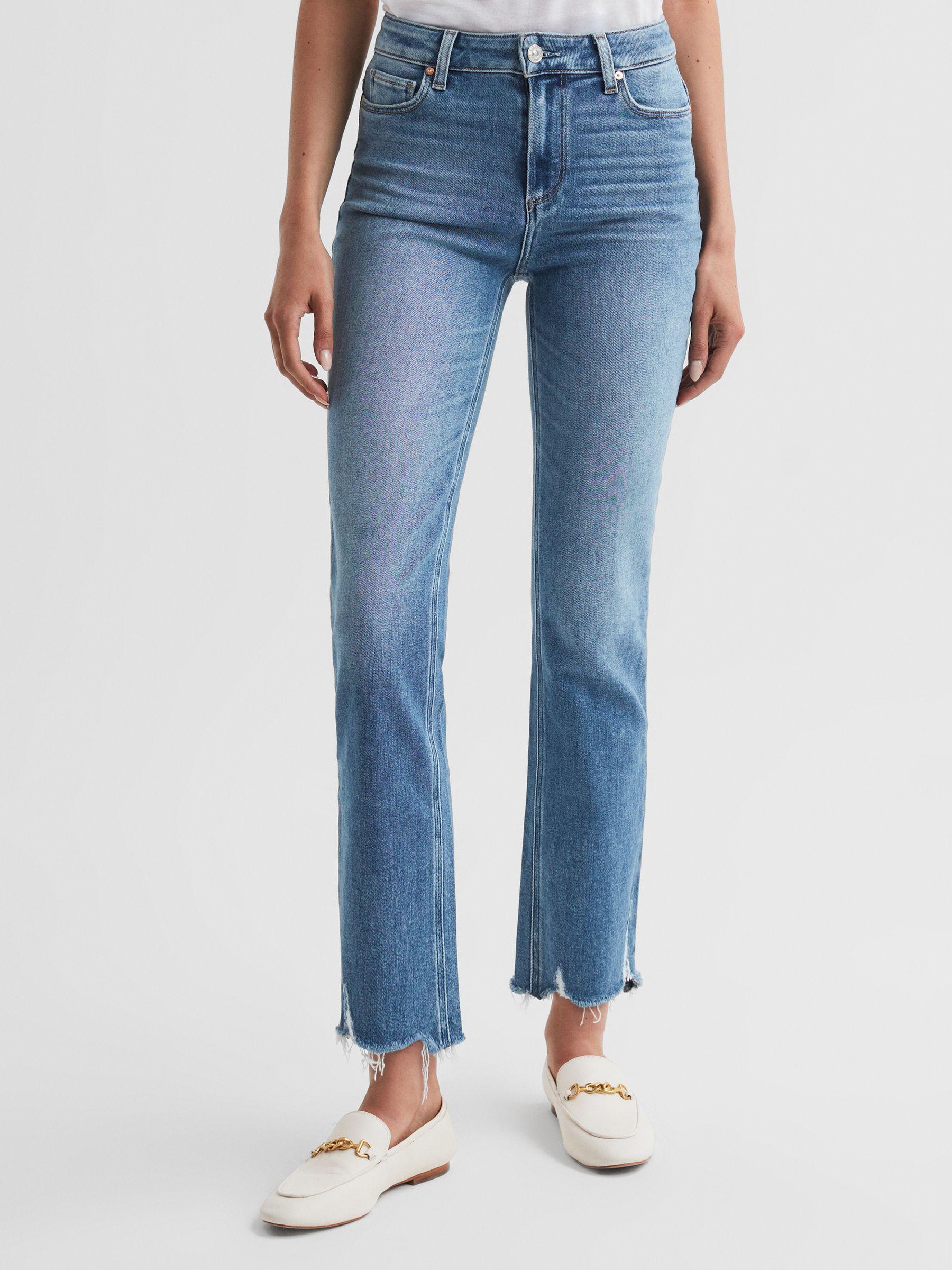 Paige High Rise Distressed Hem Jeans in Mel Destroyed Hem Product Image