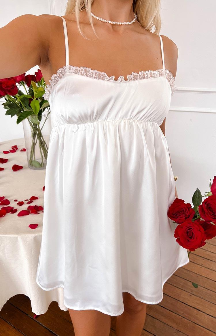 Hansel White Lace Mini Dress Product Image