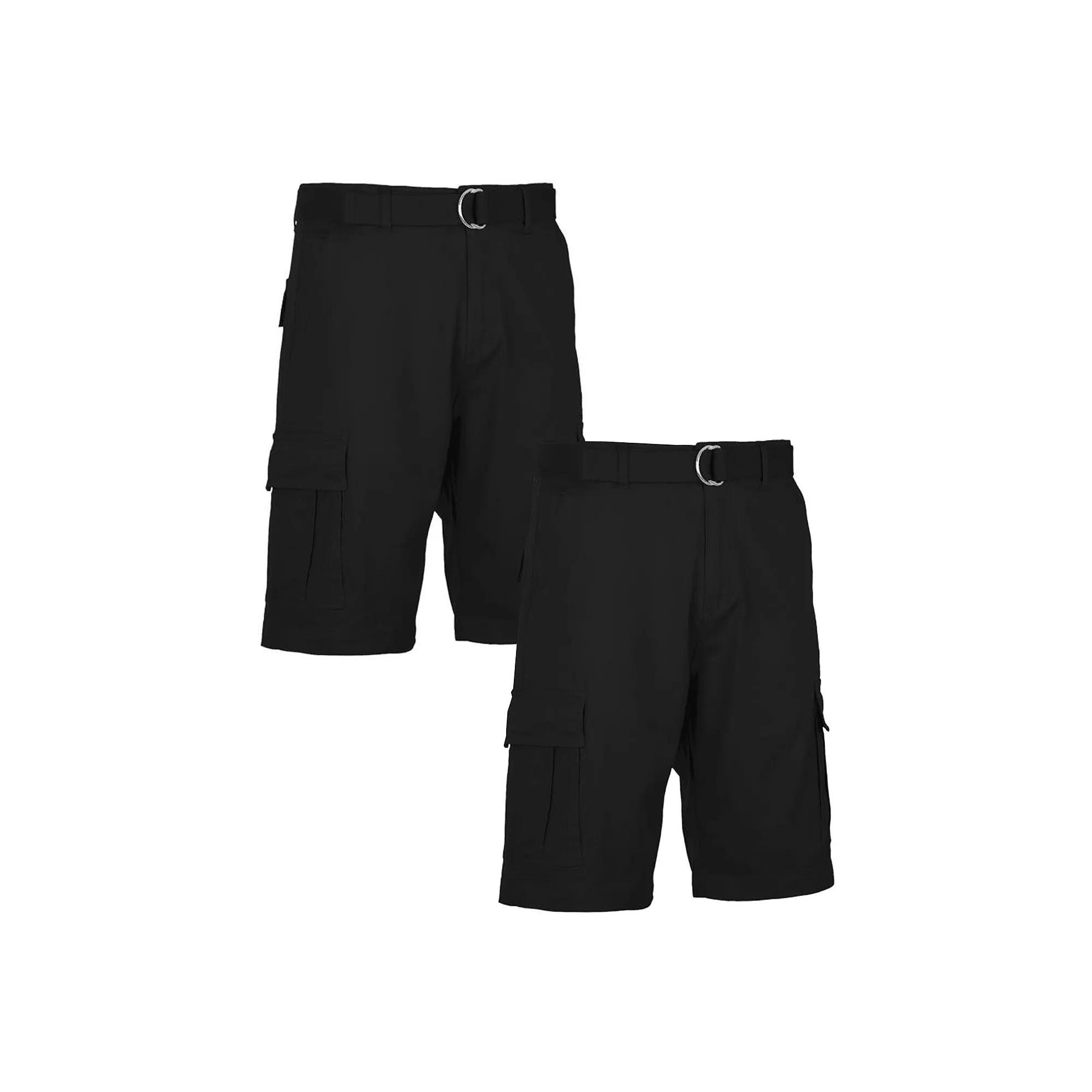 Men's Blu Rock 11.5" Men's Slim Fit Stretch Belted Cargo Shorts 2-Pack,  Product Image