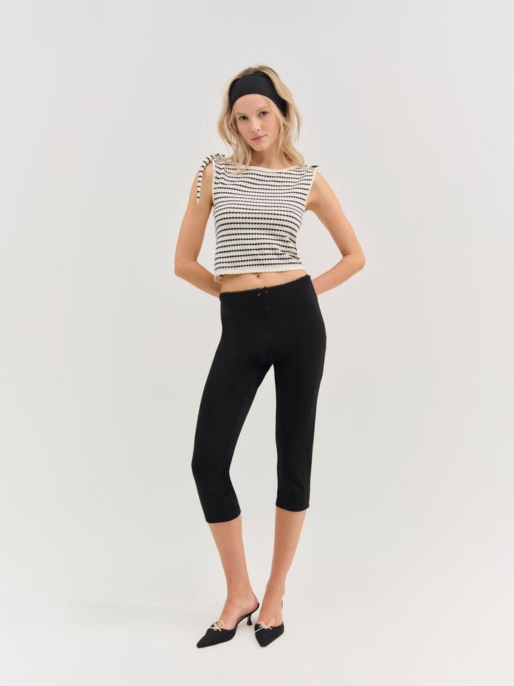 Regatta Stripe Knit Top — Cream Product Image