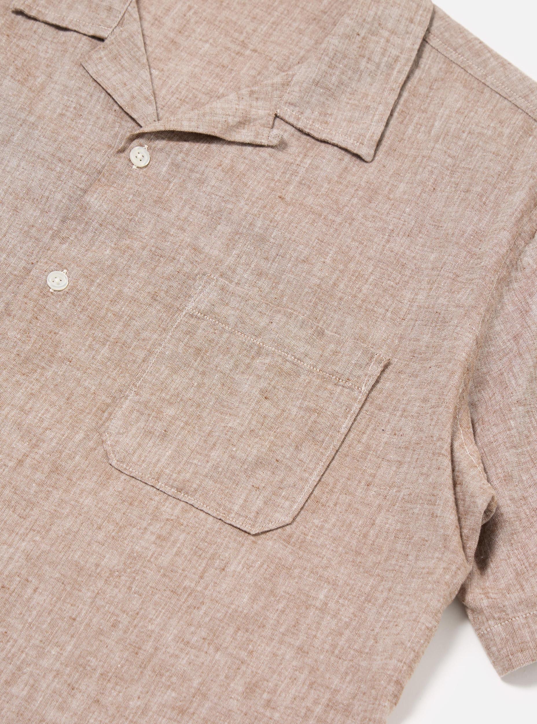 Brown Slub Linen Mix Road Shirt Product Image