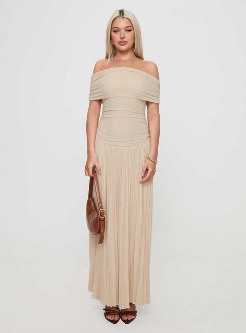 Field Of Dreams Maxi Dress Oatmeal Product Image