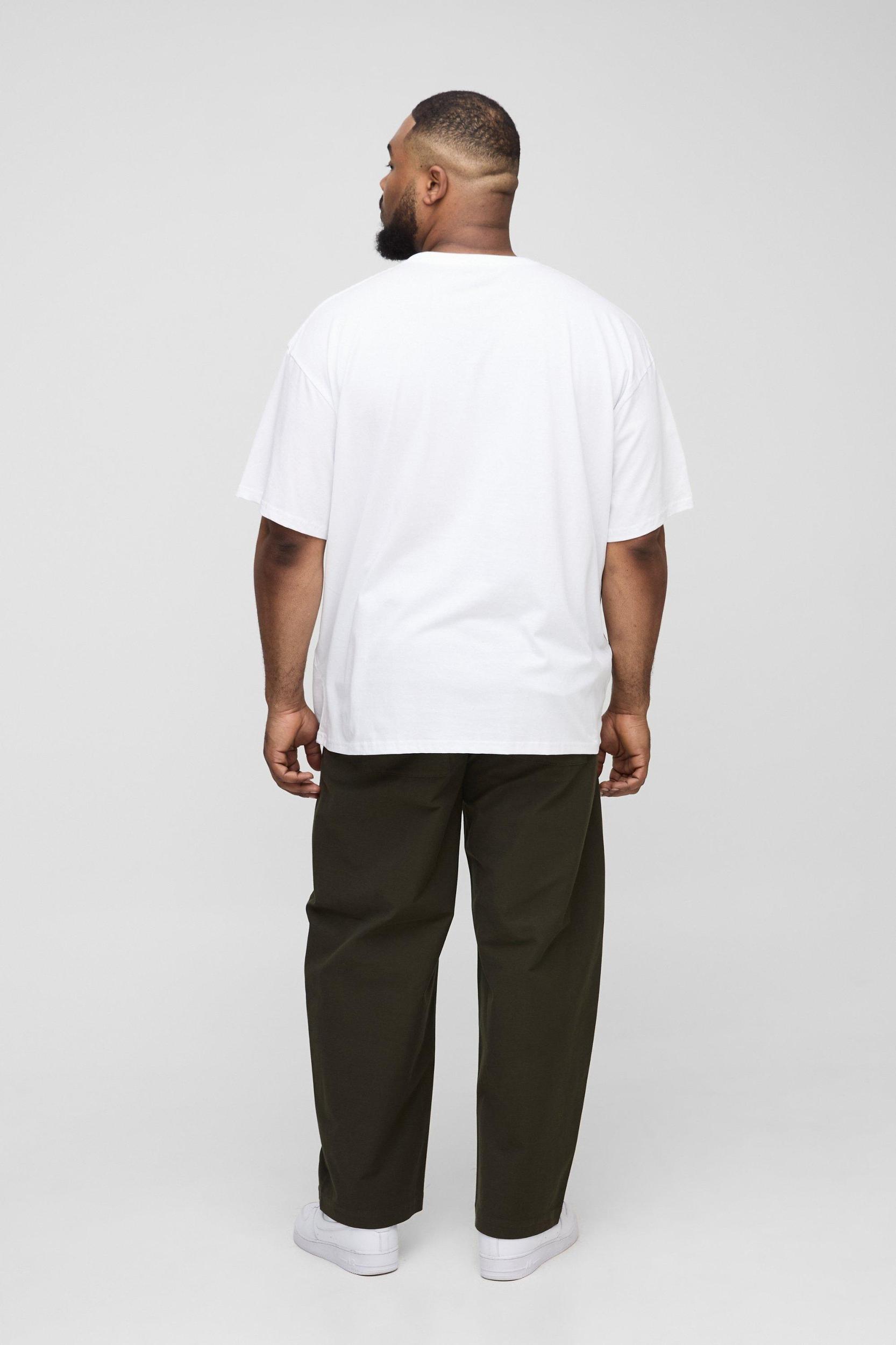 Plus Oversized Brooklyn Over The Seam Varsity Print T-Shirt | boohooMAN USA Product Image