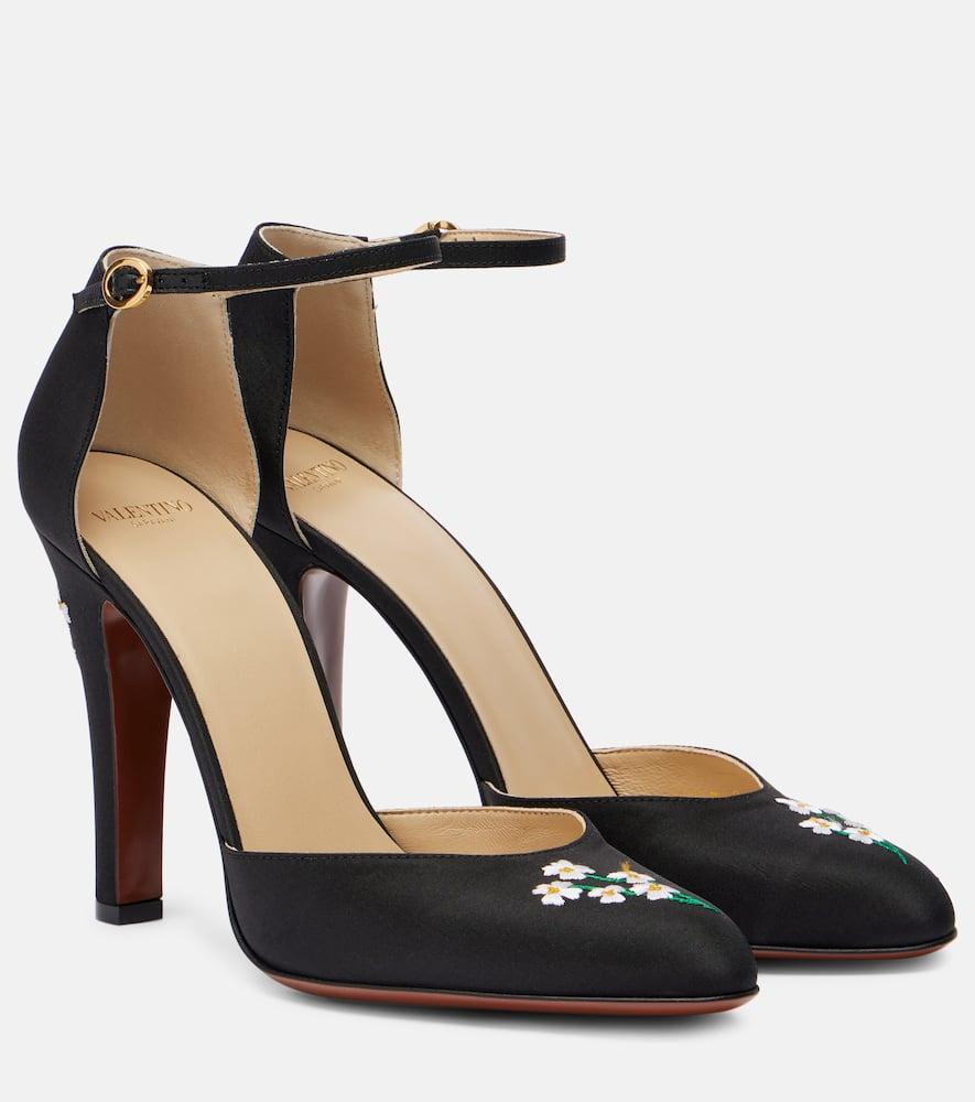 VALENTINO GARAVANI Black Fabric Hi Dolly Pumps Product Image