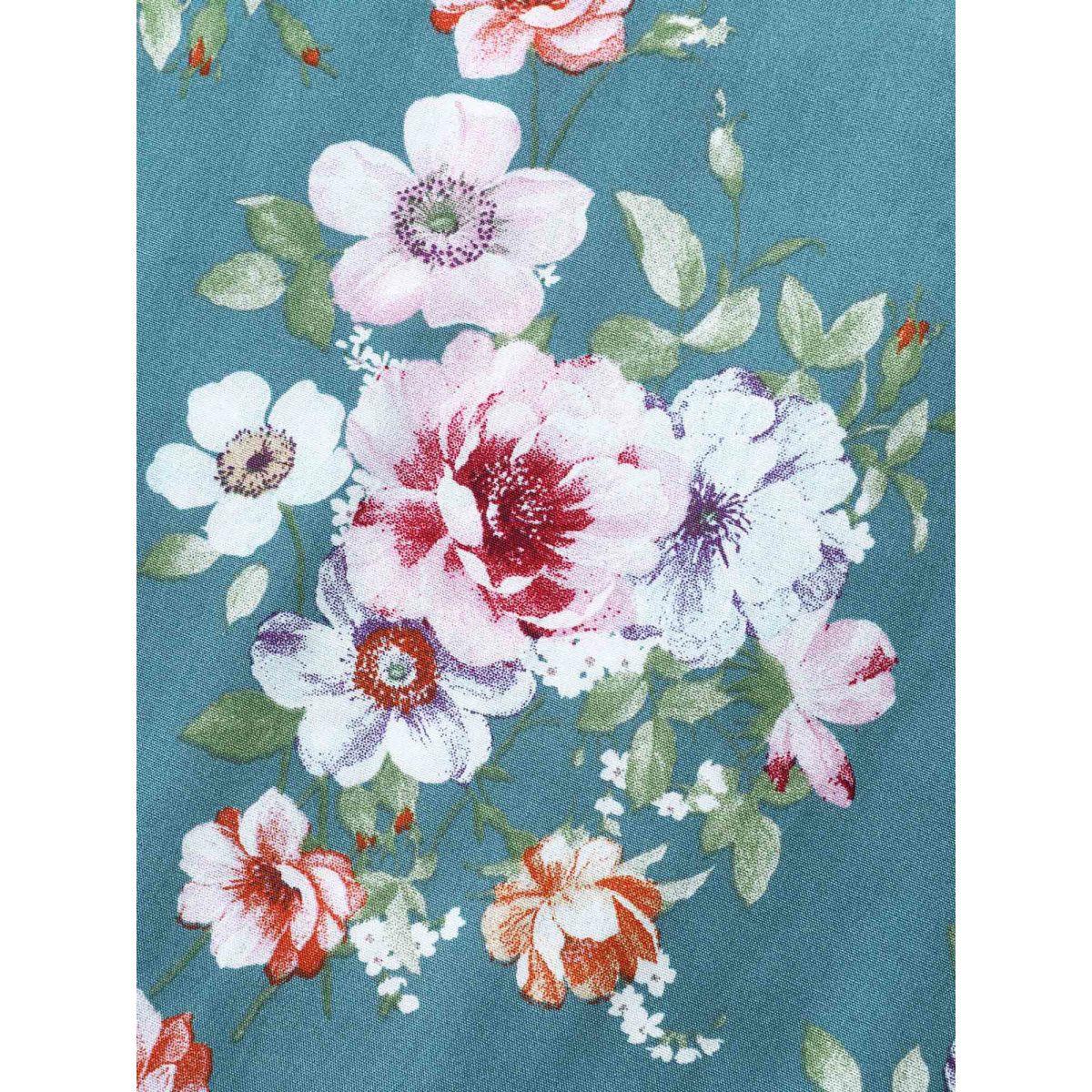 Plus Size Large Floral Print Cinched-Waist Midi Dress Stone Women Square Neck Sleeveless Curvy BloomChic 30/6X Product Image