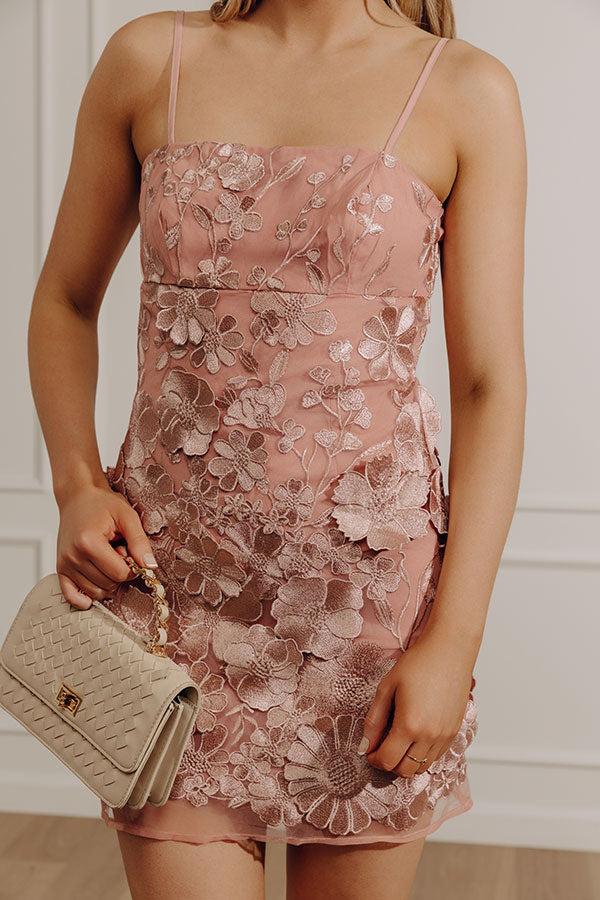 Floral Moment Embroidered Mini Dress in Blush Product Image