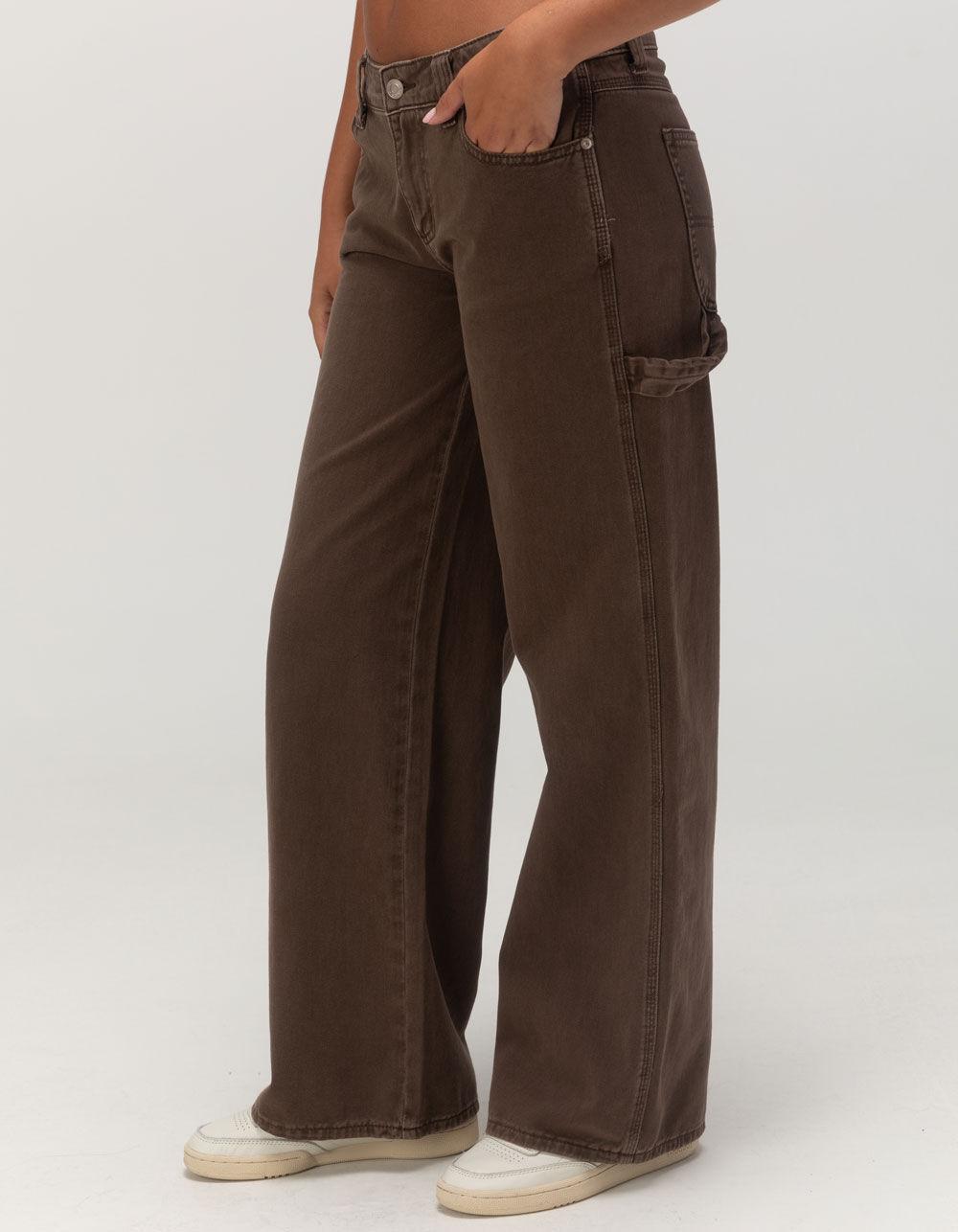 RSQ Womens Low Rise Baggy Carpenter Jeans - BROWN Product Image