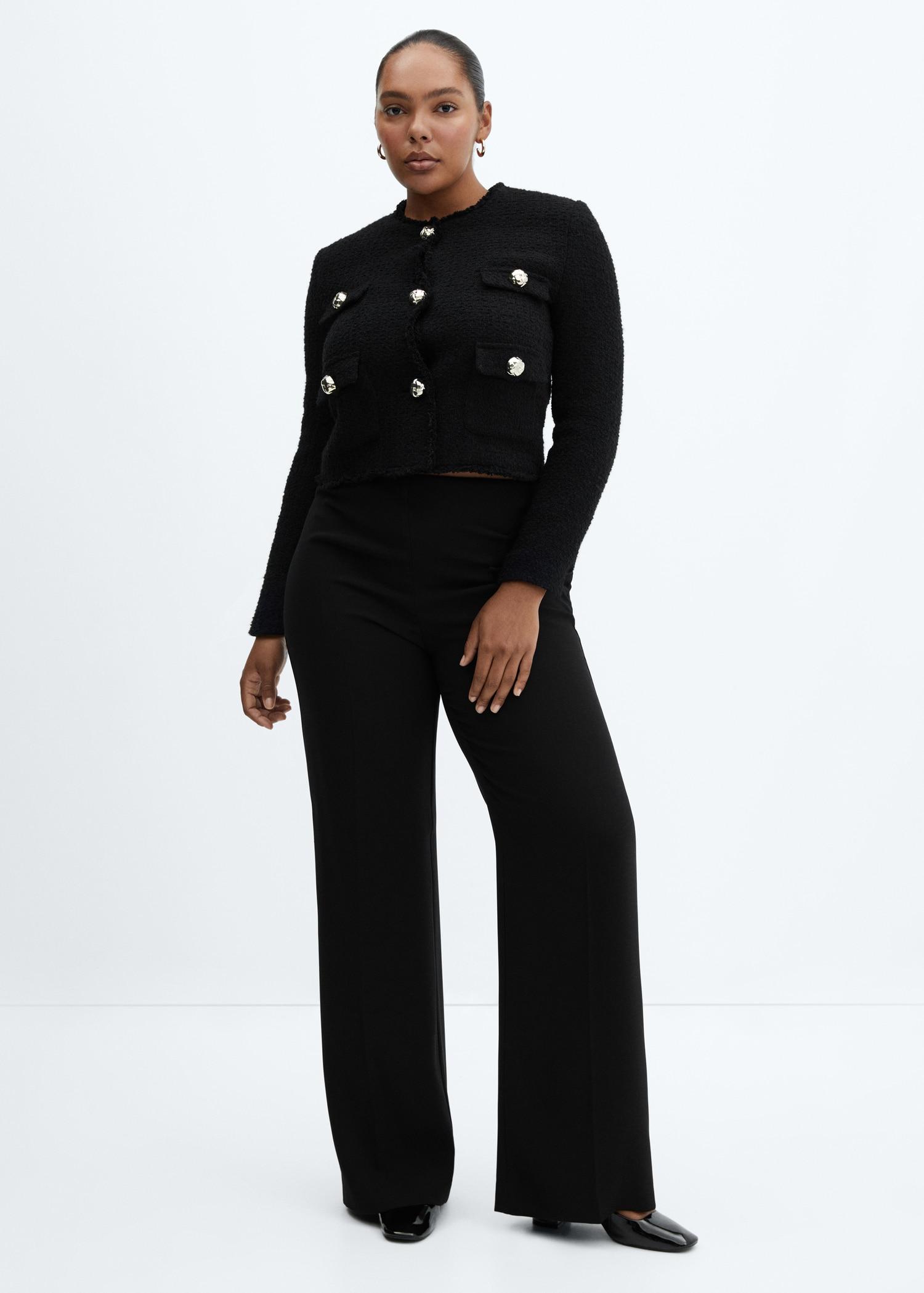 Tweed jacket with pockets - Women | MANGO USA Product Image