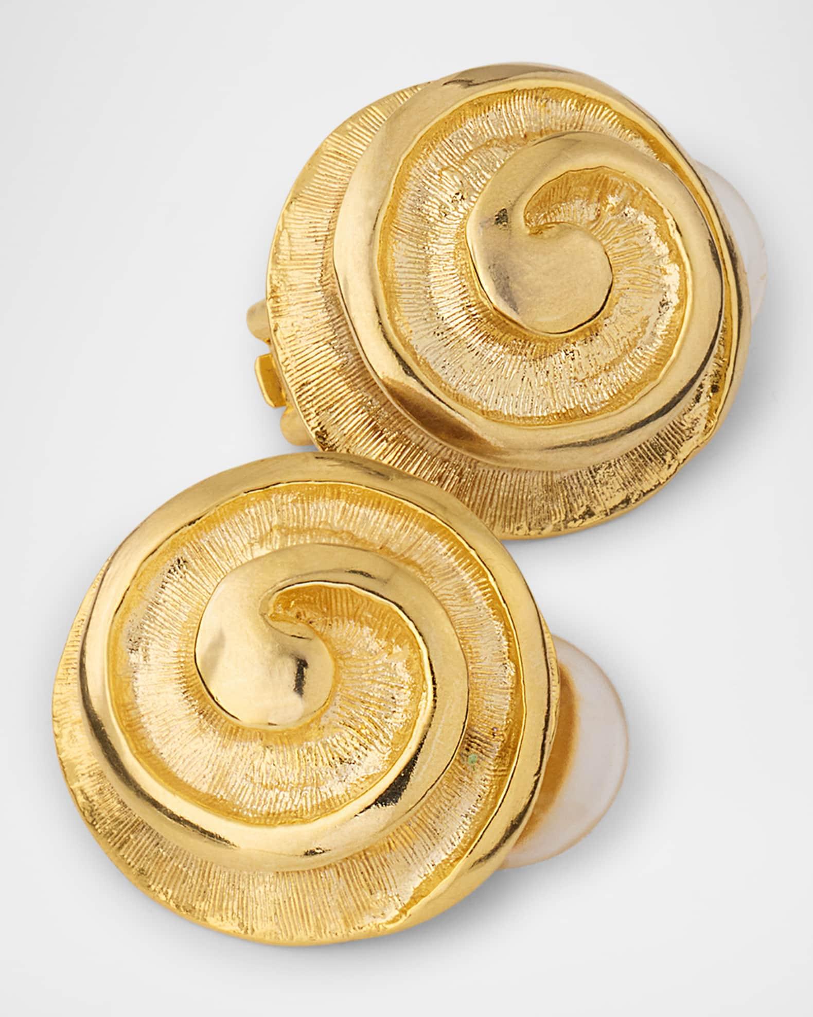 Swirl Button Clip-On Earrings Product Image