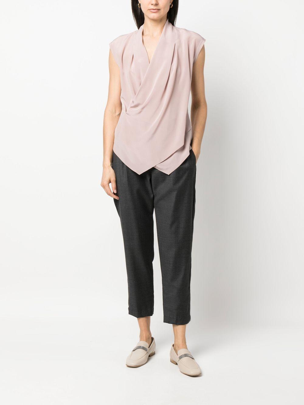 wrap-front silk blouse Product Image