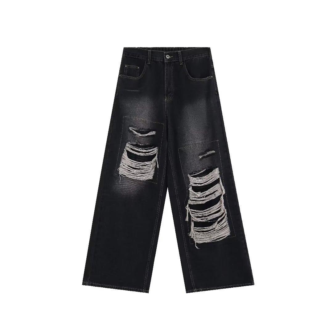 Sopula Unisex Men's Vintage High Street Ripped Baggy Jeans Product Image