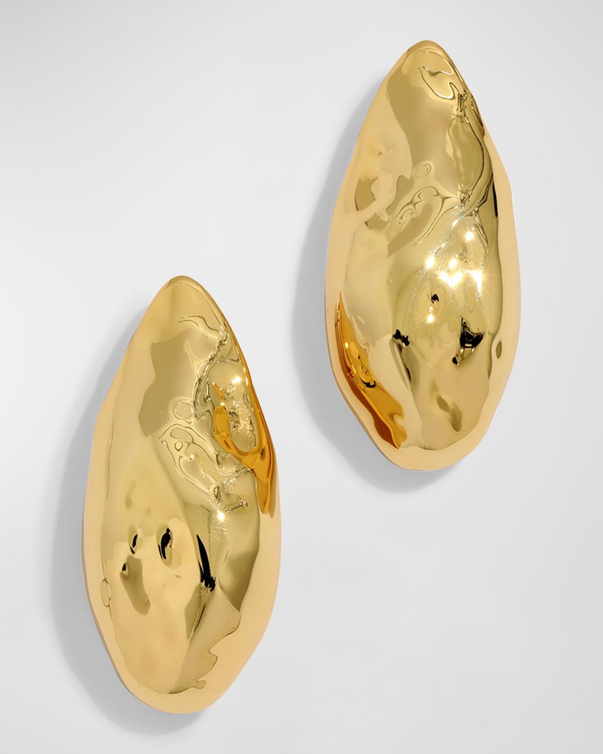 Womens Molten Gold Puffy 14KPlated Teardrop Earrings Product Image