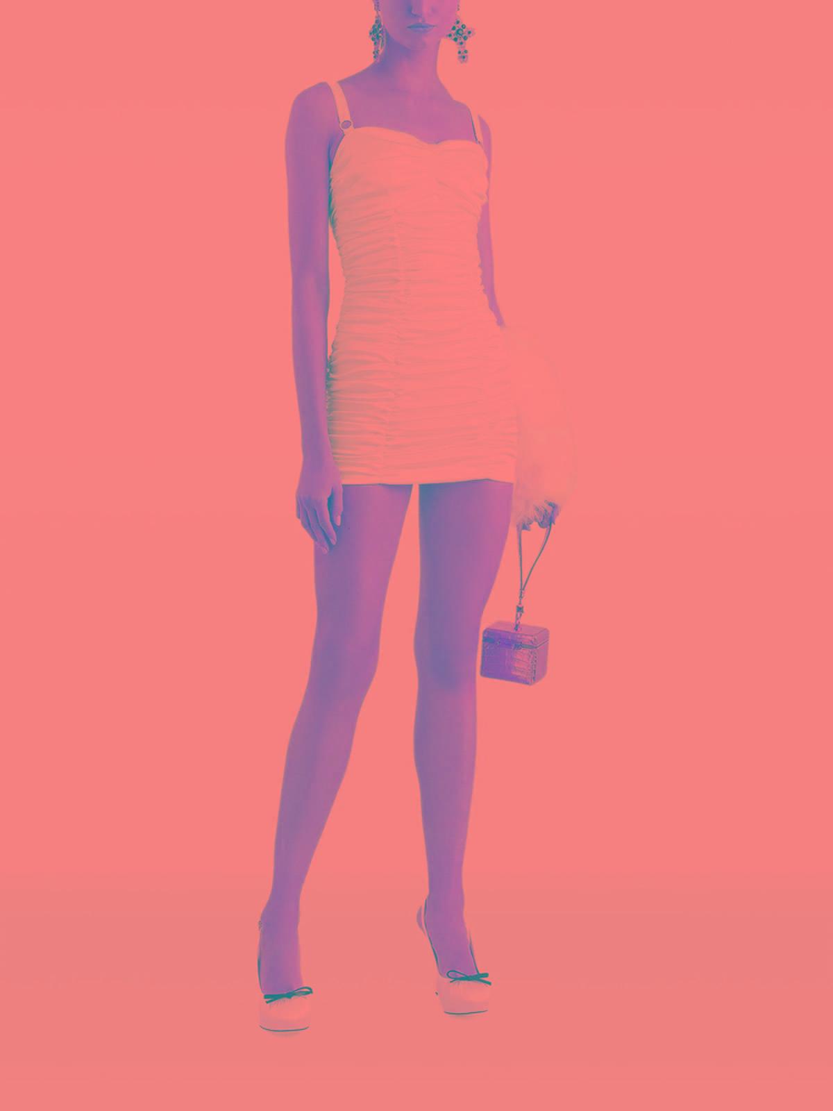 DOLCE & GABBANA Knee Length Dress Adjustable Straps In White Product Image