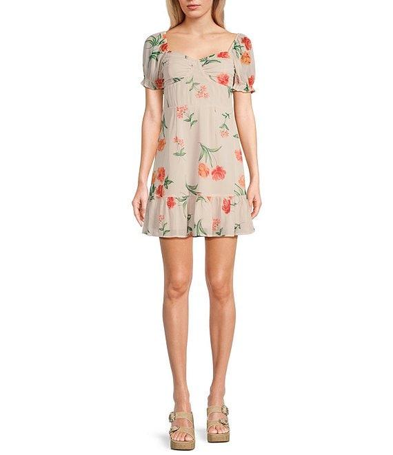 GB Floral Printed Chiffon Mini Dress Product Image