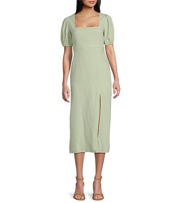 GB Short Sleeve Side Slit Midi Dress Product Image