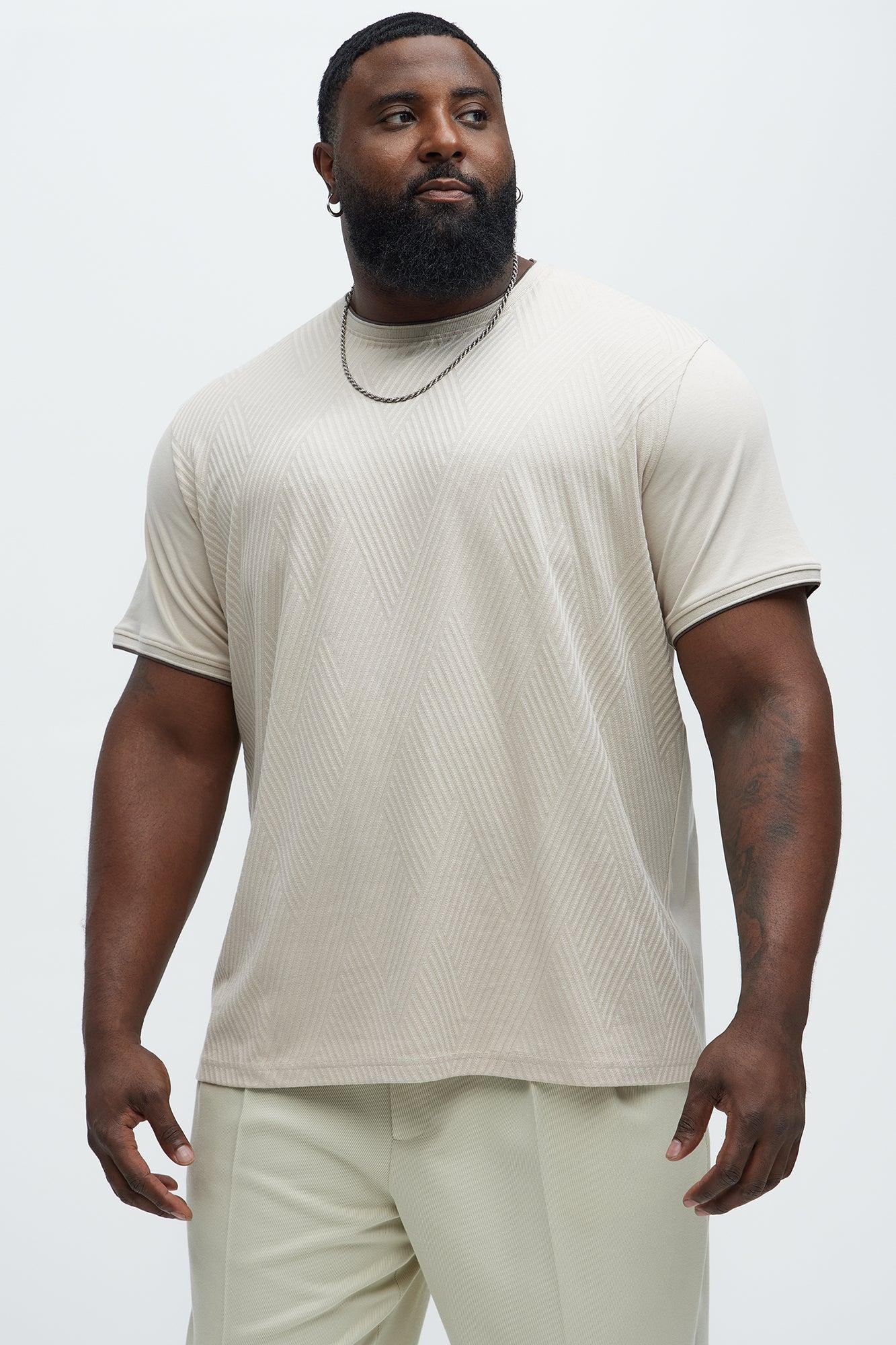 Ribbed Short Sleeve Crew Tee - Sand Product Image