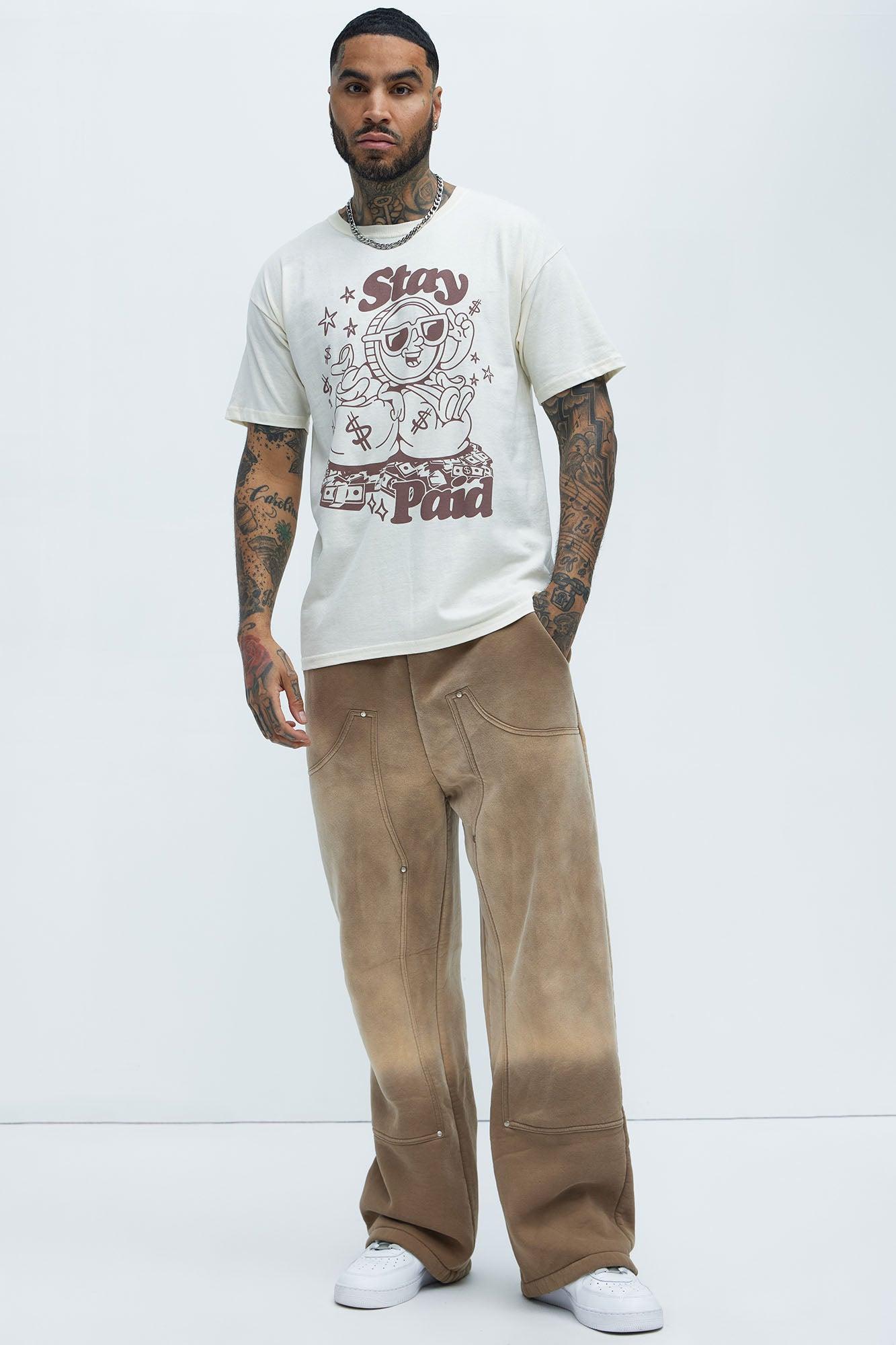 Happily Stay Paid Short Sleeve Tee - Natural Product Image