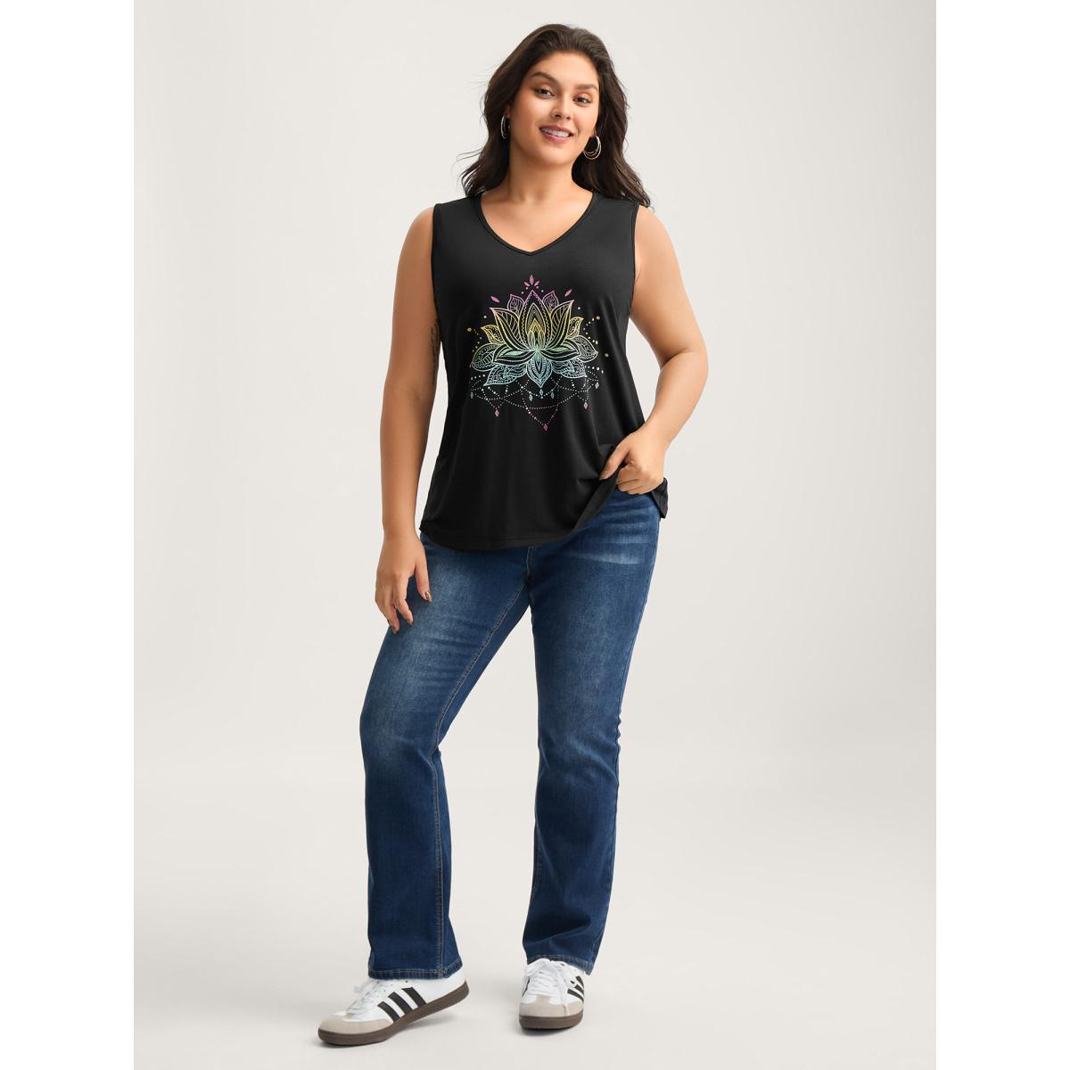 Plus Size Calming Vibes Solid Tank Top Women Black Leisure Non V-neck Casual Tank Tops Camis BloomChic 14-16/1X Product Image