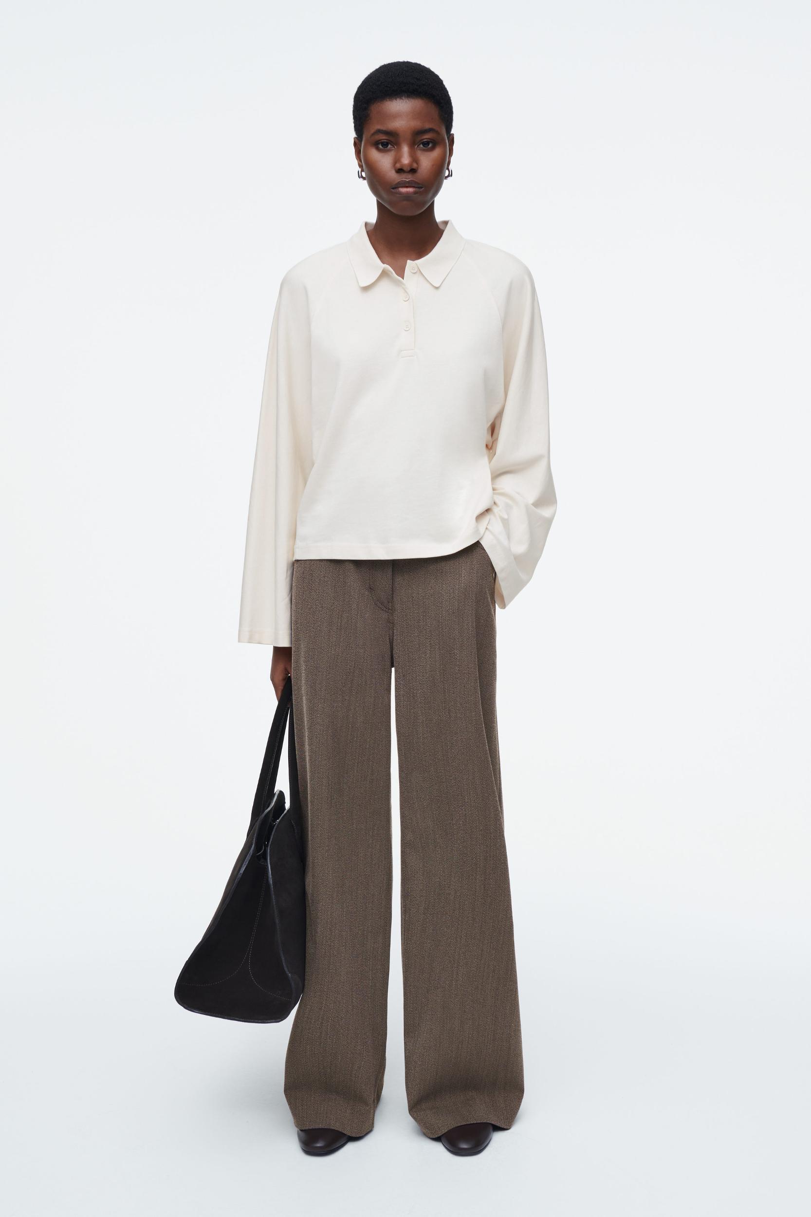 BOXY LONG-SLEEVED POLO SHIRT Product Image