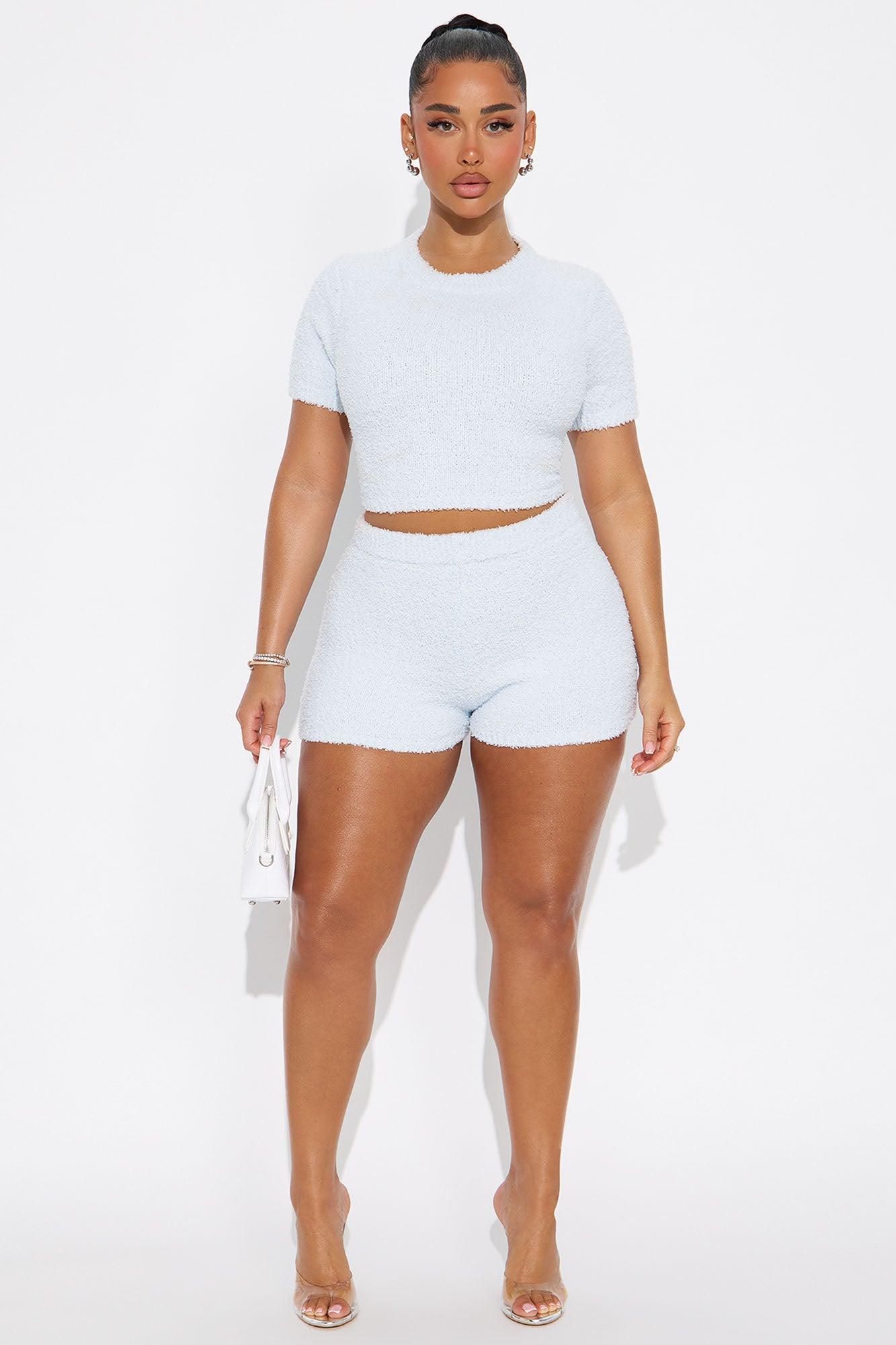 Cuddle Cutie Short Set - Light Blue Female Product Image