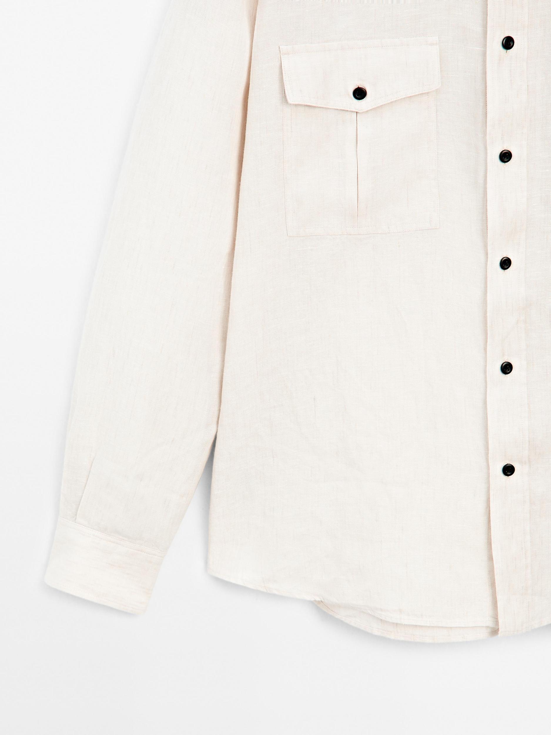 100% linen regular fit shirt Product Image