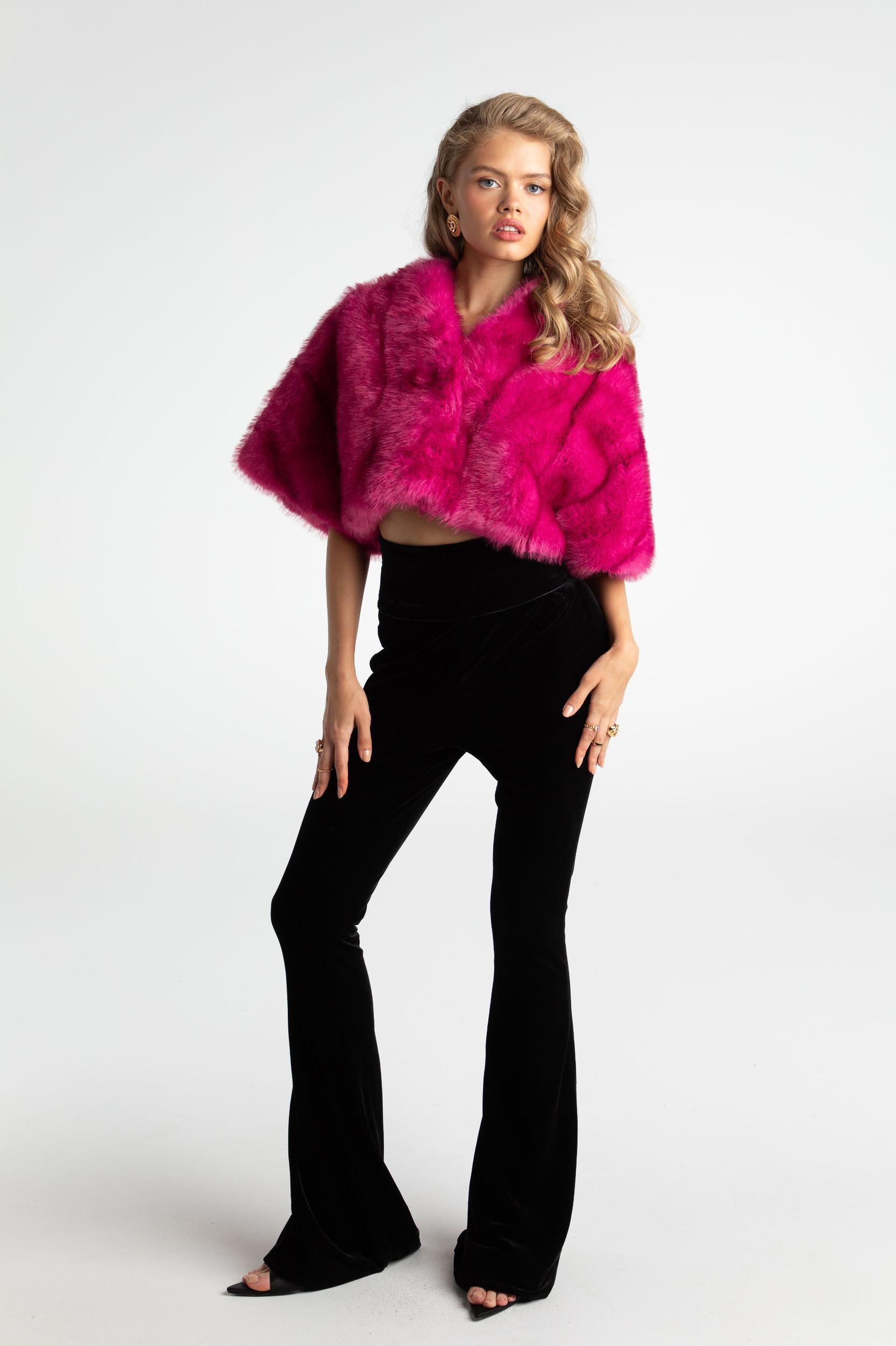 Sophia Fur Coat (Pink) (Final Sale) Product Image