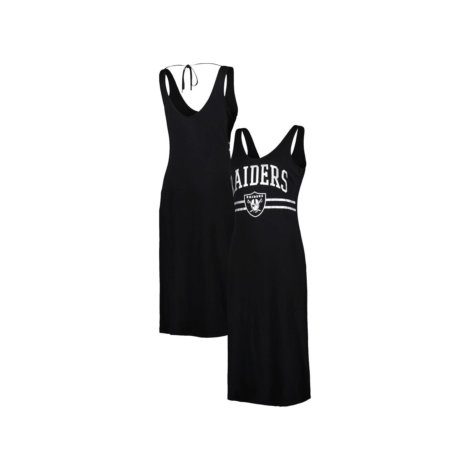 Women's G-III 4Her by Carl Banks Black Las Vegas Raiders Training V-Neck Maxi Dress,  Product Image