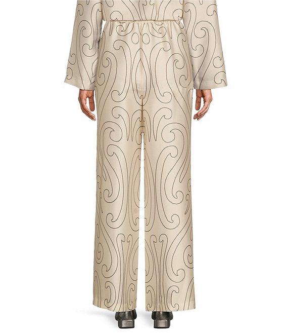 Antonio Melani x Elizabeth Damrich Dali Printed Satin Twill Flat Front Pant Product Image