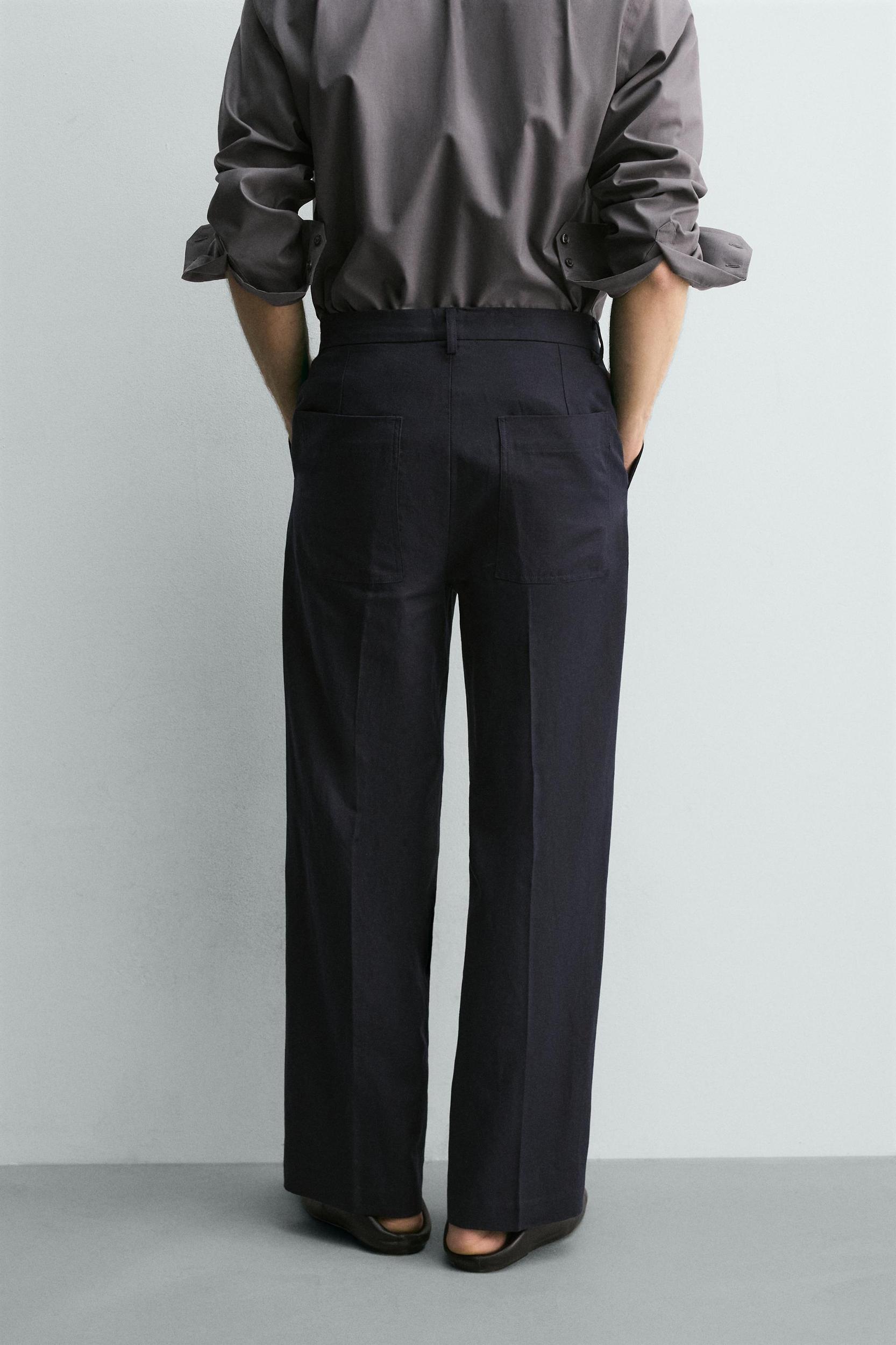 RELAXED FIT COTTON - LINEN PANTS Product Image