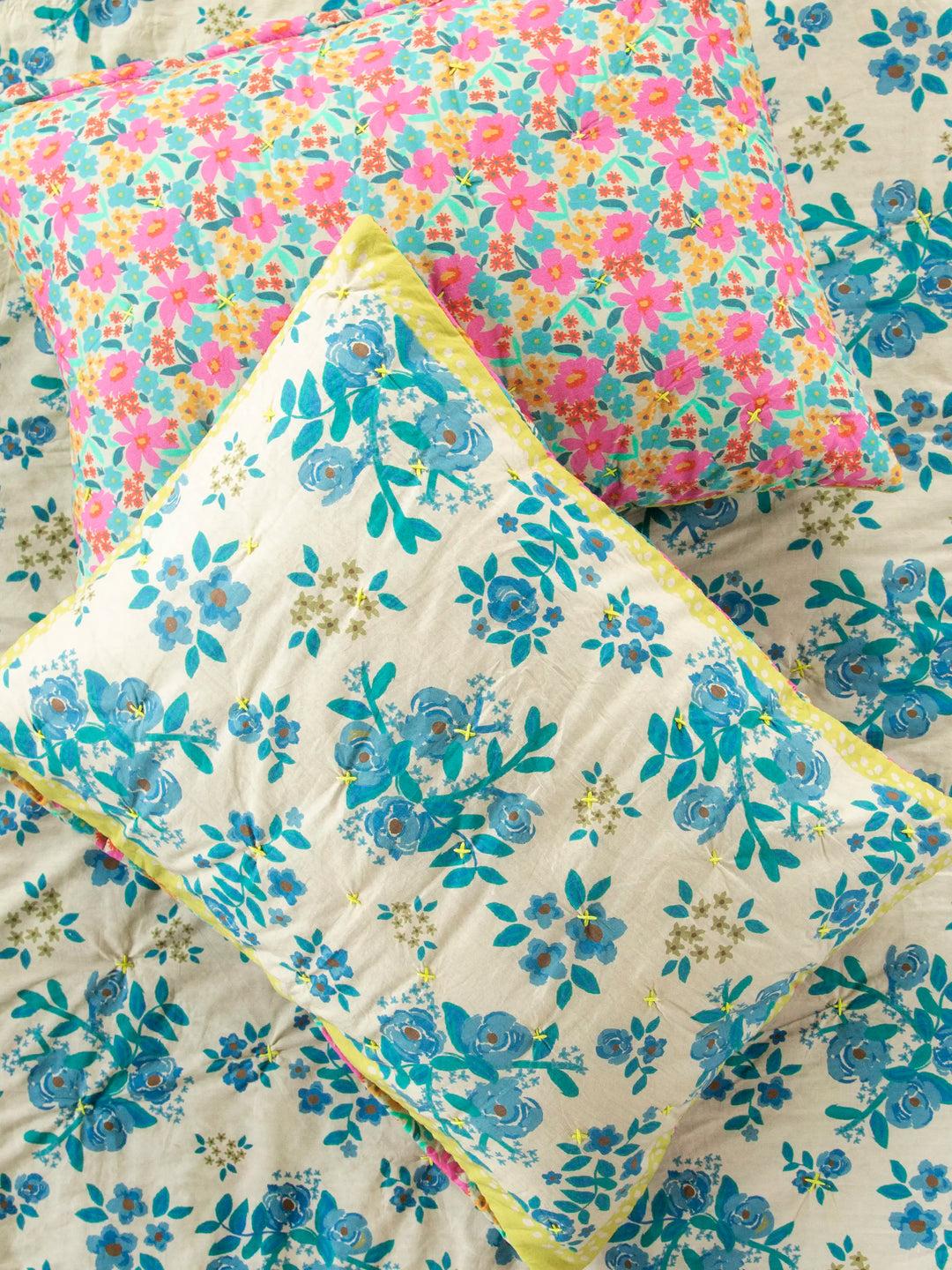 Bungalow Reversible Cotton Quilt - Boho Blooms Patchwork Product Image