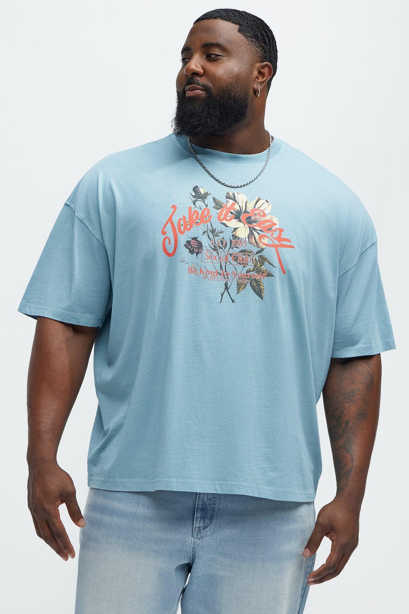 Take It Easy Oversized Short Sleeve Tee - Light Blue Product Image