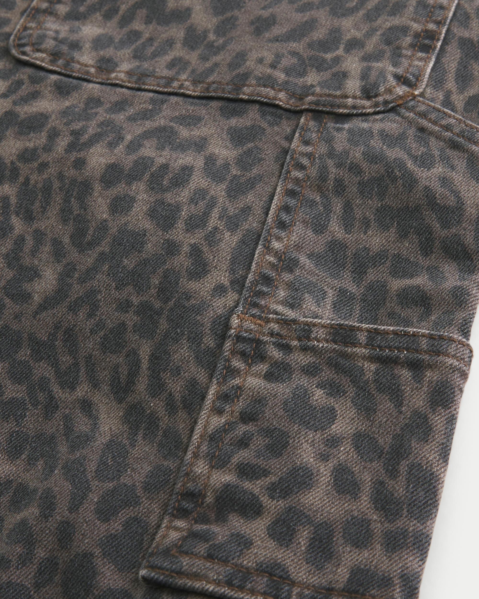 Leopard Print Baggy Painter Jeans Product Image