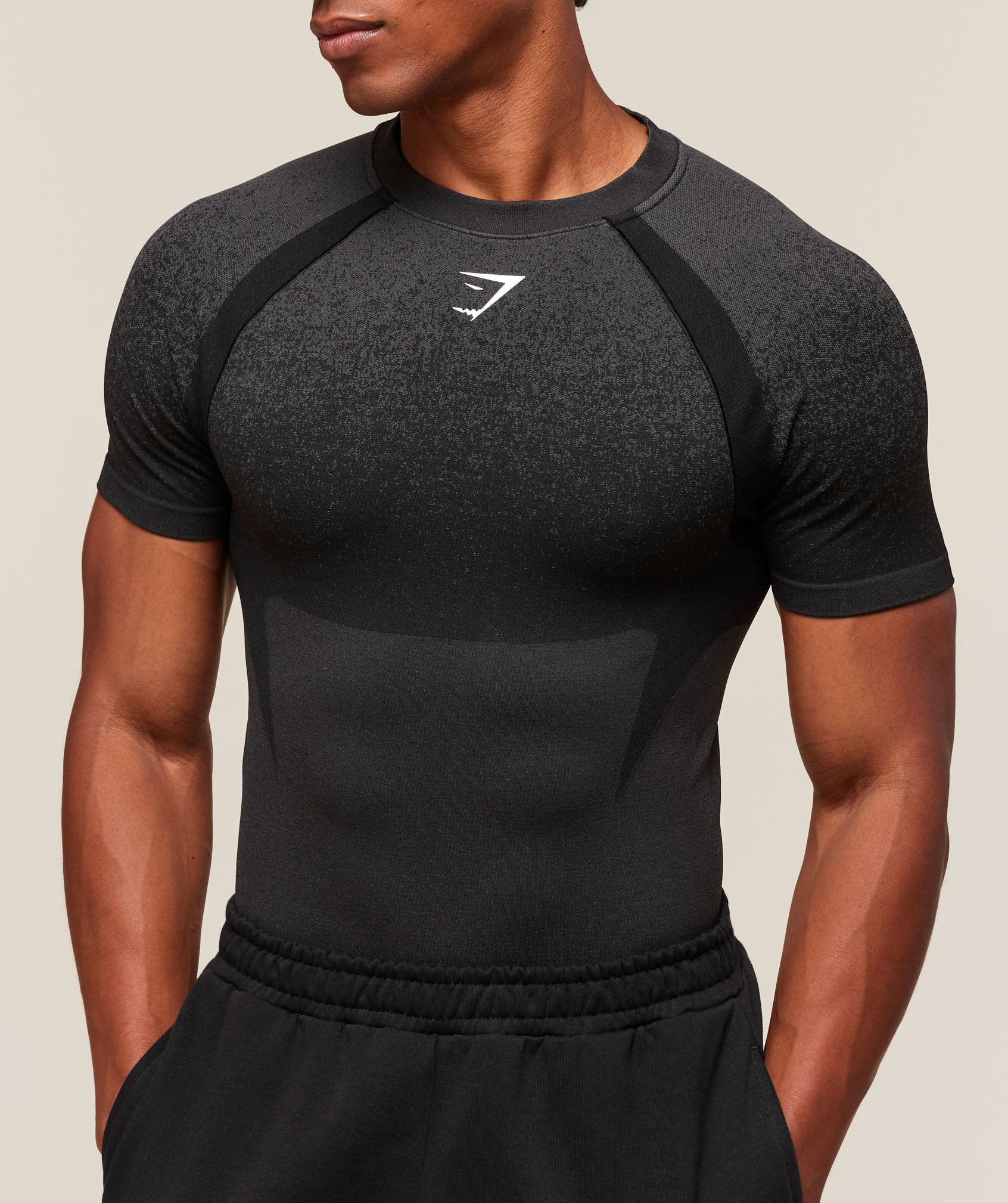 Gymshark Shadow Seamless T Shirt - Black Male Product Image