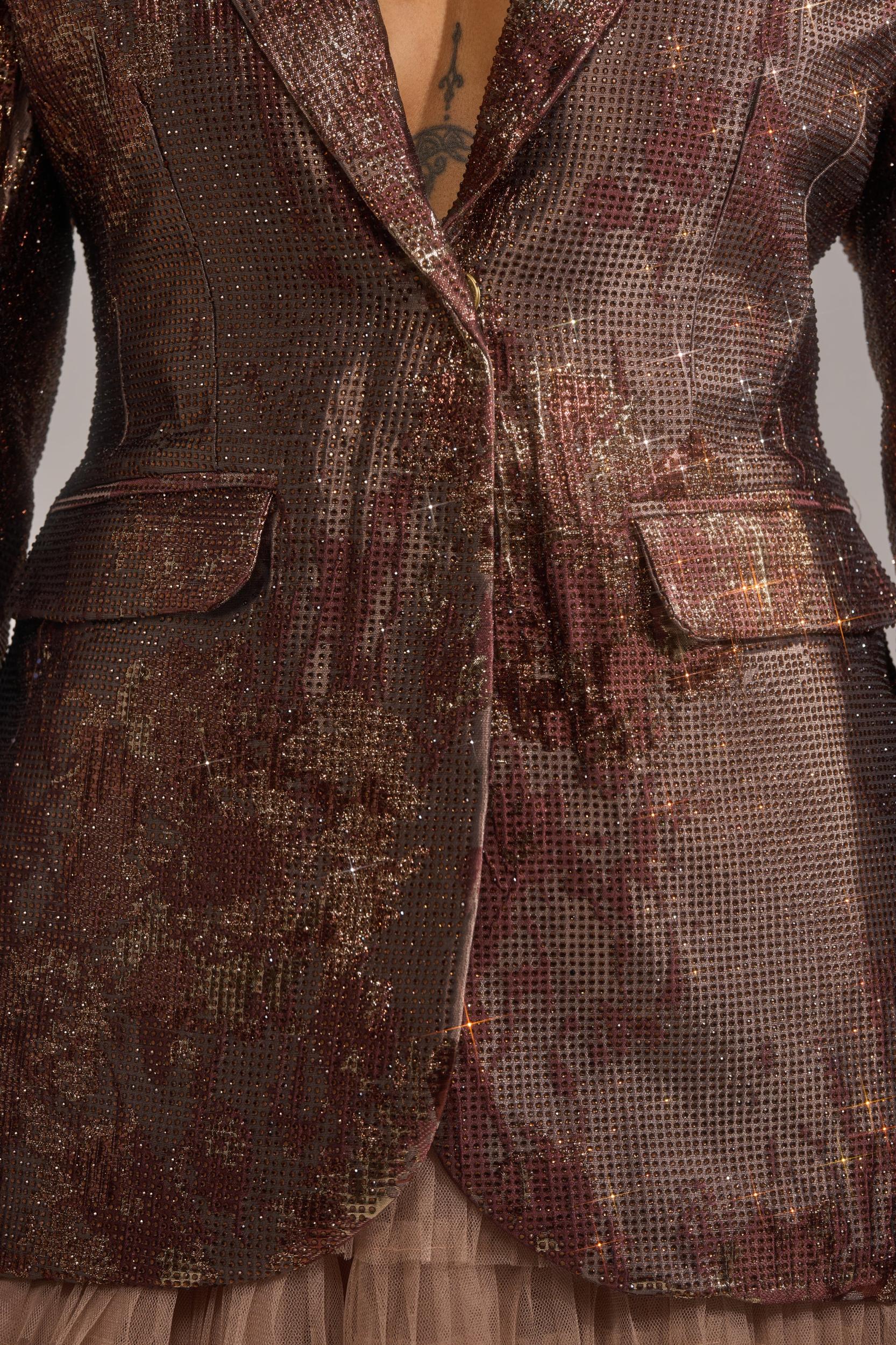 CELESTE EMBELLISHED BROCADE BLAZER Product Image