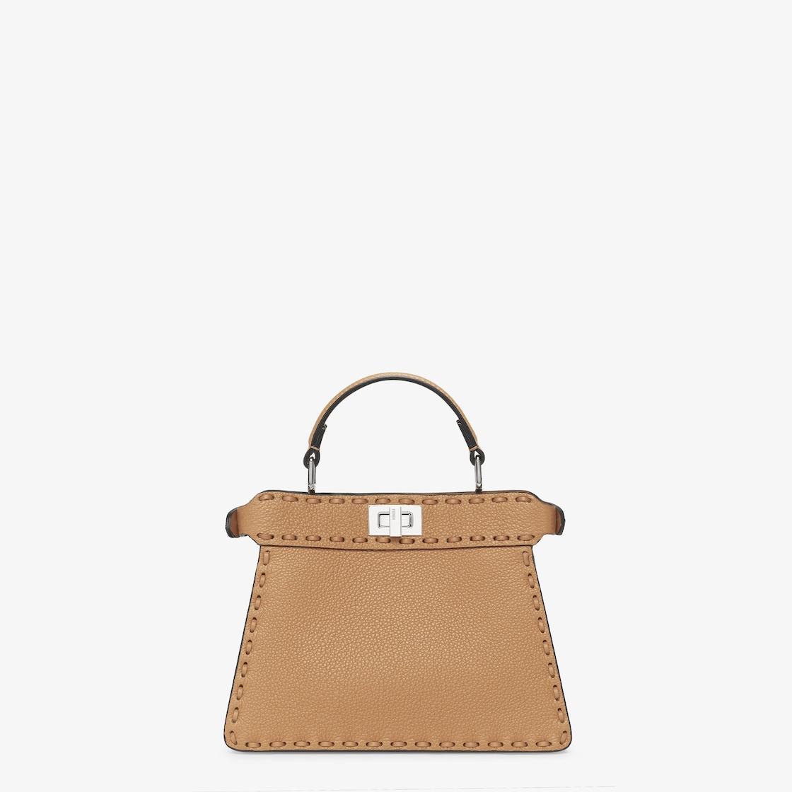 Peekaboo ISeeU PetiteCappuccino-colored Selleria bag with 306 hand-sewn stitches Product Image