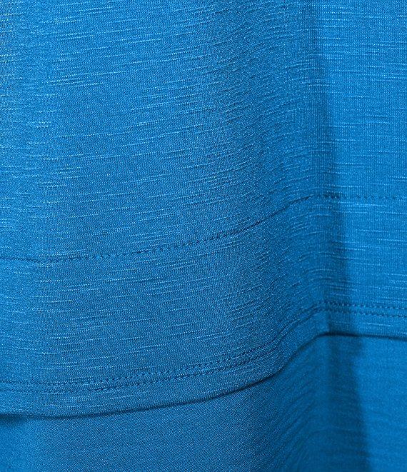 Slim Factor by Investments Chloe V-Neck 3/4 Sleeve Mixed Media Top Product Image